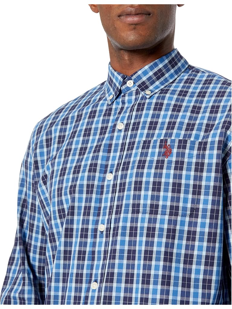 U.S. POLO ASSN. Long Sleeve Yarn-Dye Peached Poplin Woven Shirt