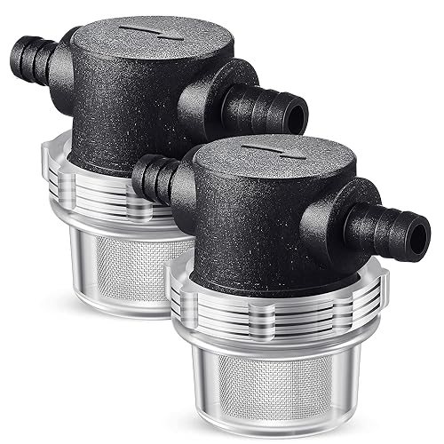 Filtro de bomba de agua de 12 pulgada, compatible con púas de manguera de 38 pulgadas, filtro rociador de tubería giratorio para bomba de agua de 12