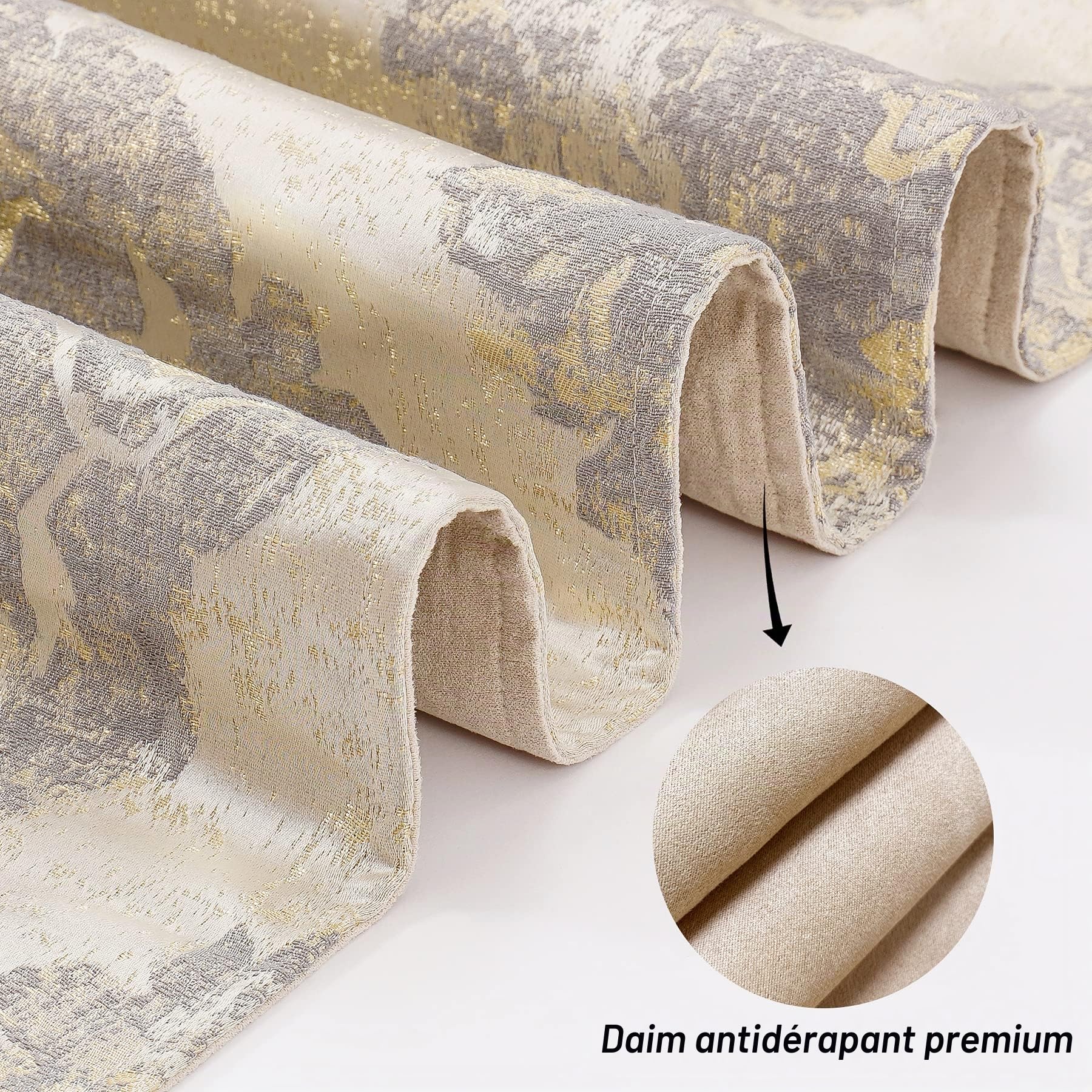 Chemin de Table en Tissu à Franges, Décoration pour Table à Manger/Restaurant/Fête/Banquet (33x180cm, Beige)