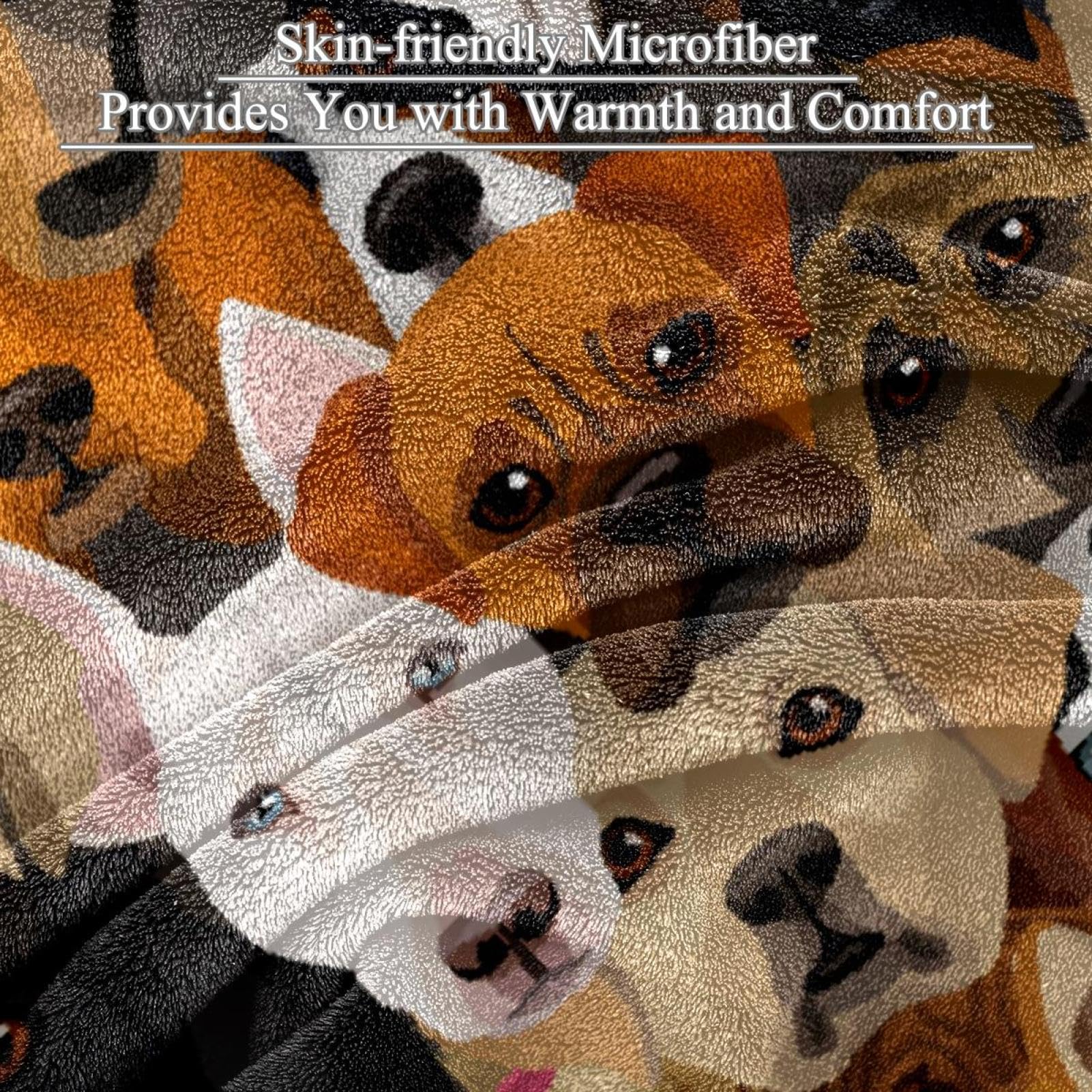 Couverture Polaire Chien Chiot Couverture Microfibre Chaude Et Douce Jeté De Canapé Couverture 150×200cm