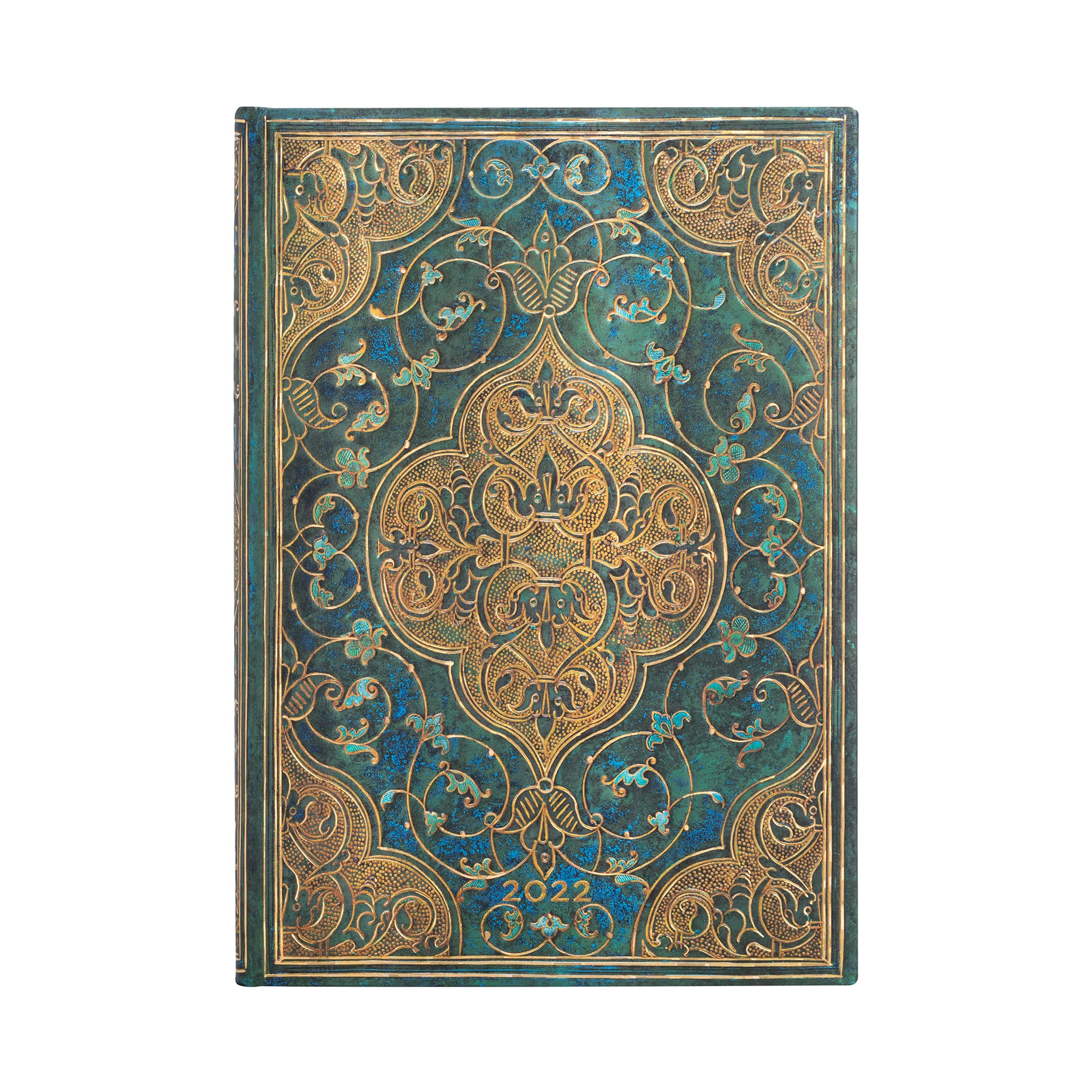 Paperblanks Turquoise Chronicles 12 Month Planner 2022, Vertical, Midi, 130 x 180 mm