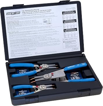Channellock RT-3 Convertible Retaining Ring Plier Set, 3-Piece, Blue