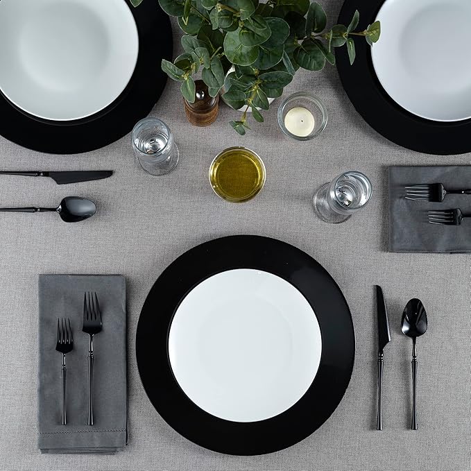 Platos de Cargador 13'' Negro Plástico Desechable Paquete de 6 miniatura 4