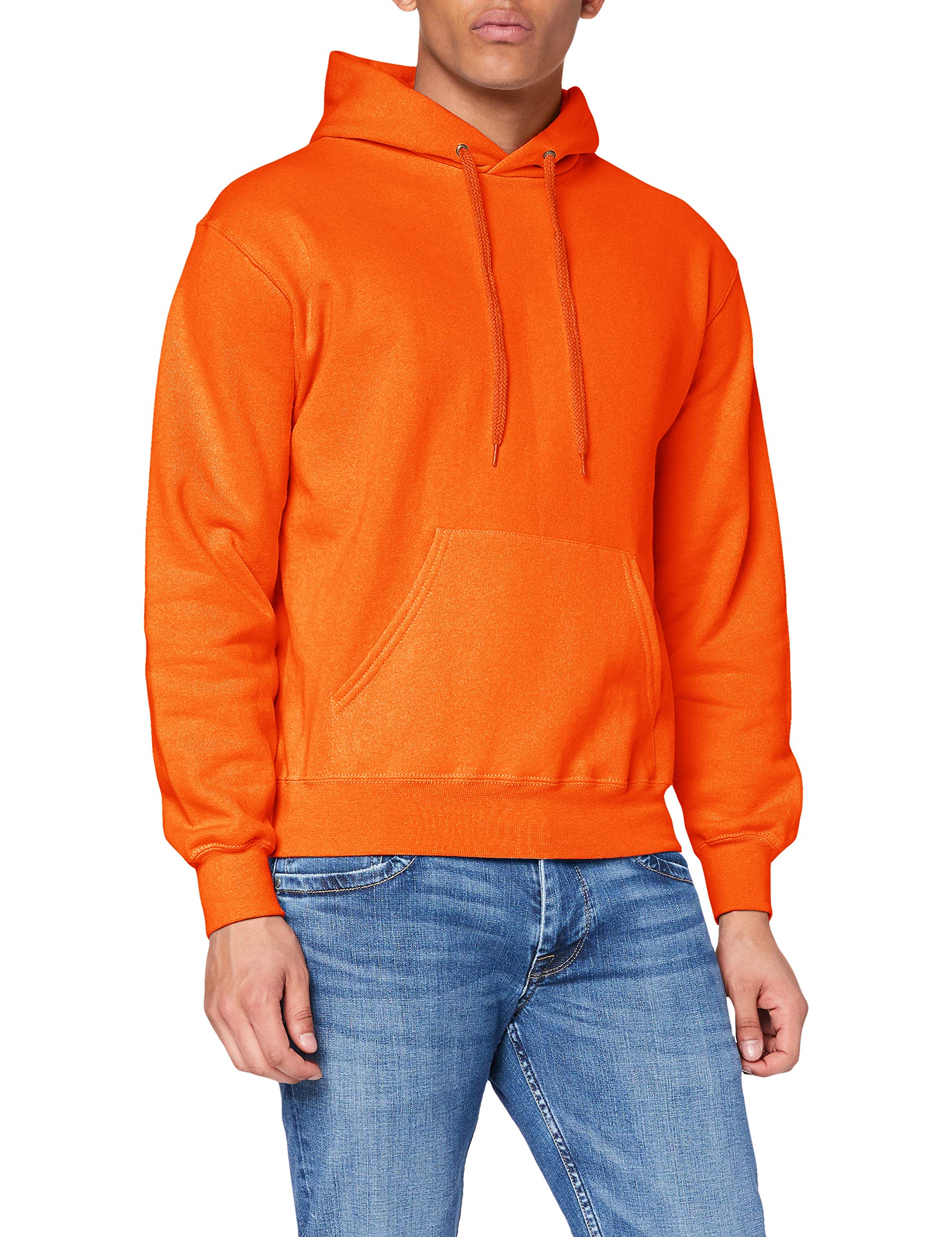 62-208-0 Men's Classic Hooded Sweatshirt, Orange,X-Large