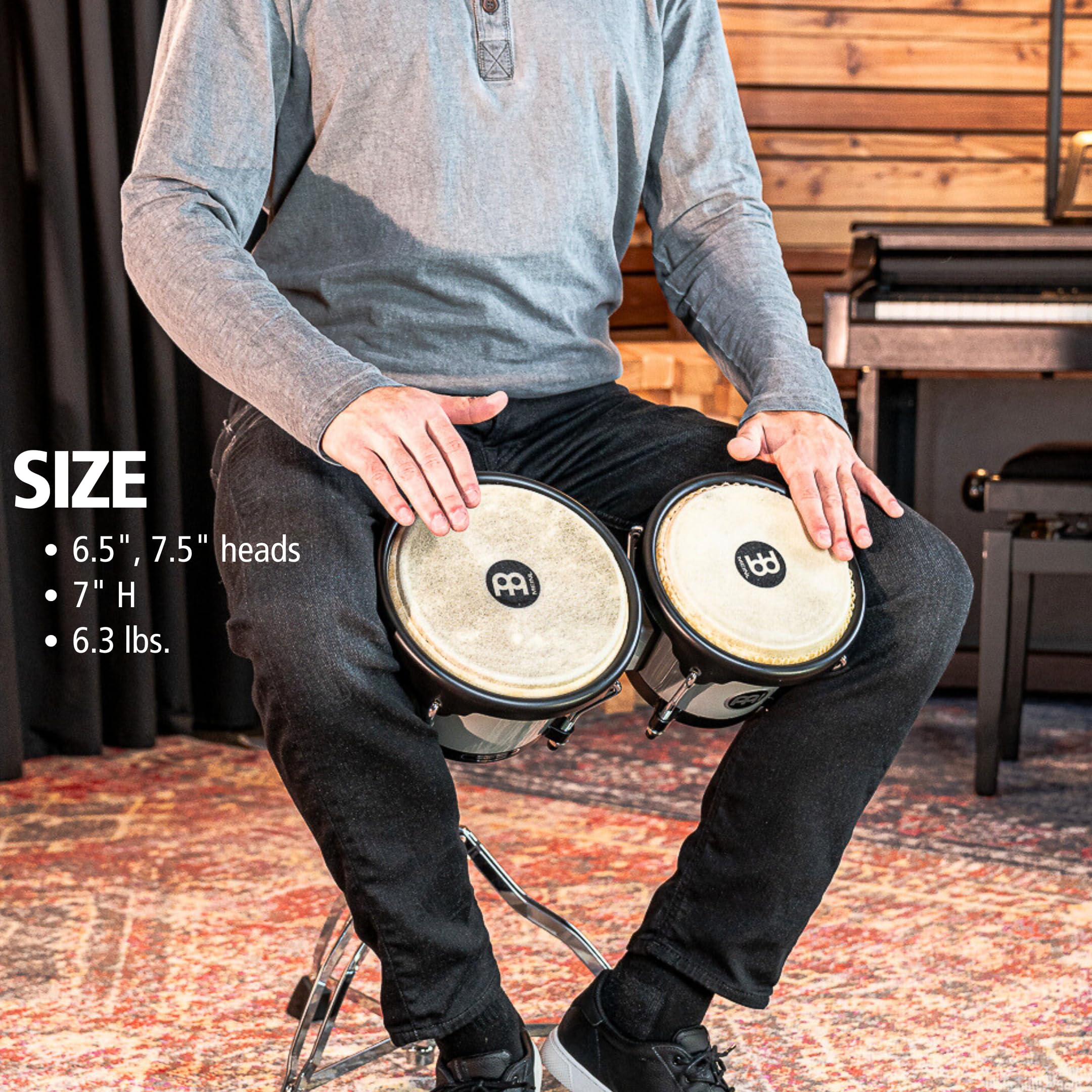Meinl Percussion Journey Series HB50 Bongo, Ultimate Gray