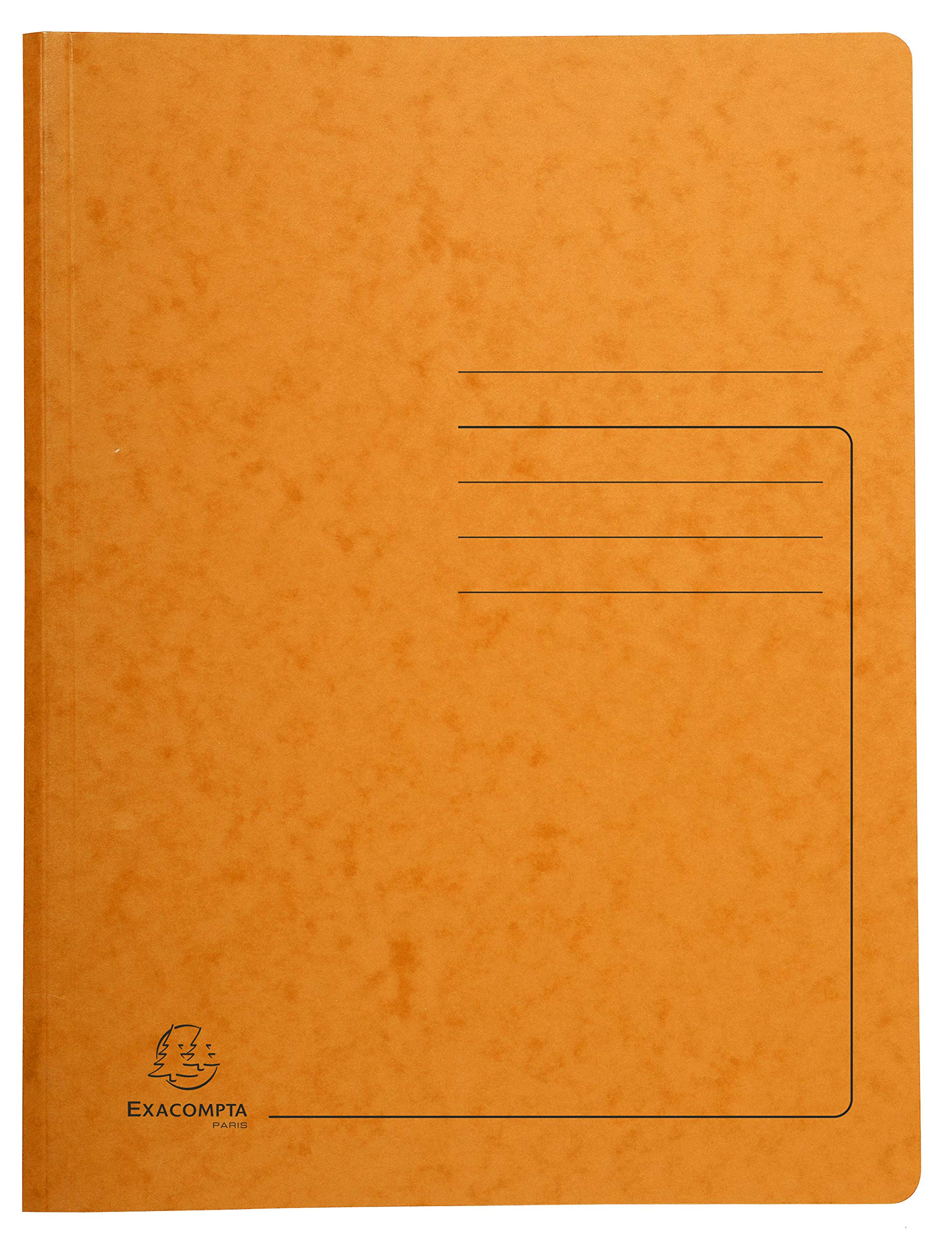 Exacompta - Ref. 240224E - Karton mit 25 Heftmappen aus Glanzkarton 355 g/m² - bedruckter Einband - FSC®-zertifizierte Mappe - Maße 24 x 32 cm für DIN A4 - orange