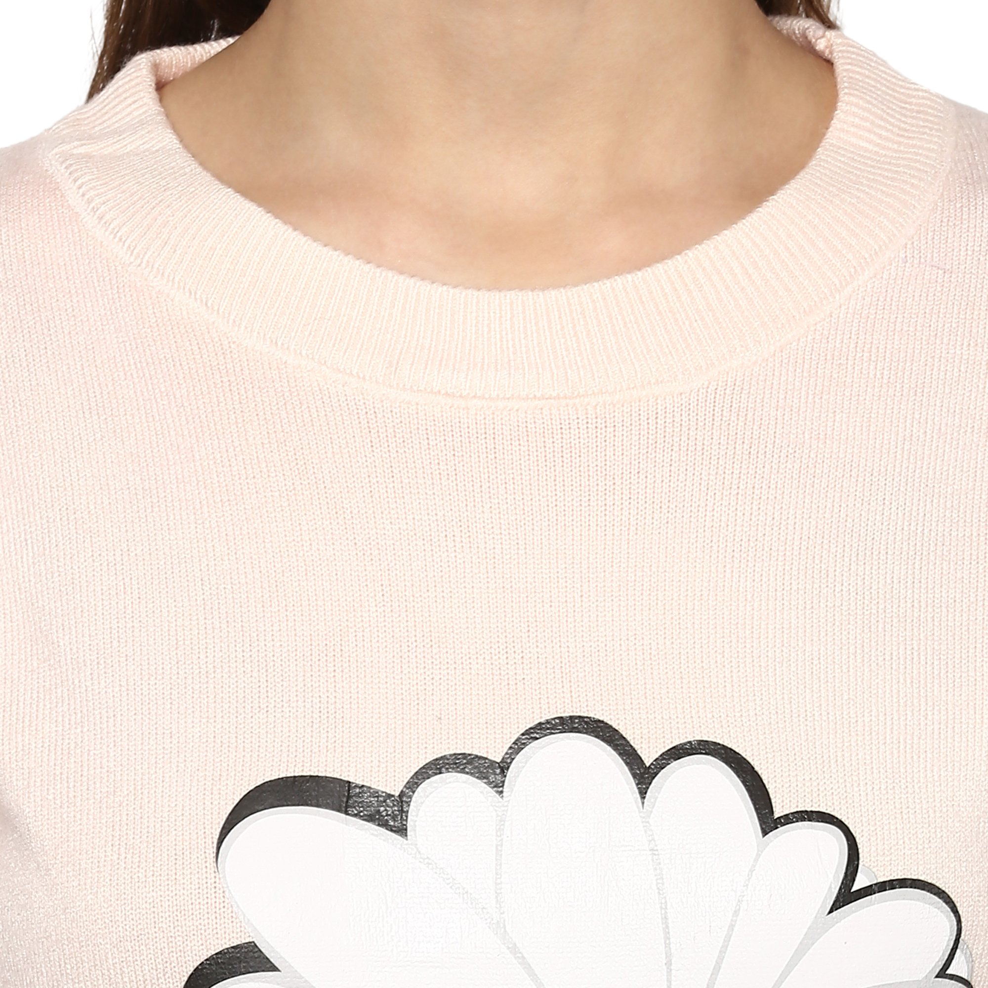 CAMEY Women's Fashion Stretchy Round Neck Peach Long Sleeve Pullovers Sweaters Top 4