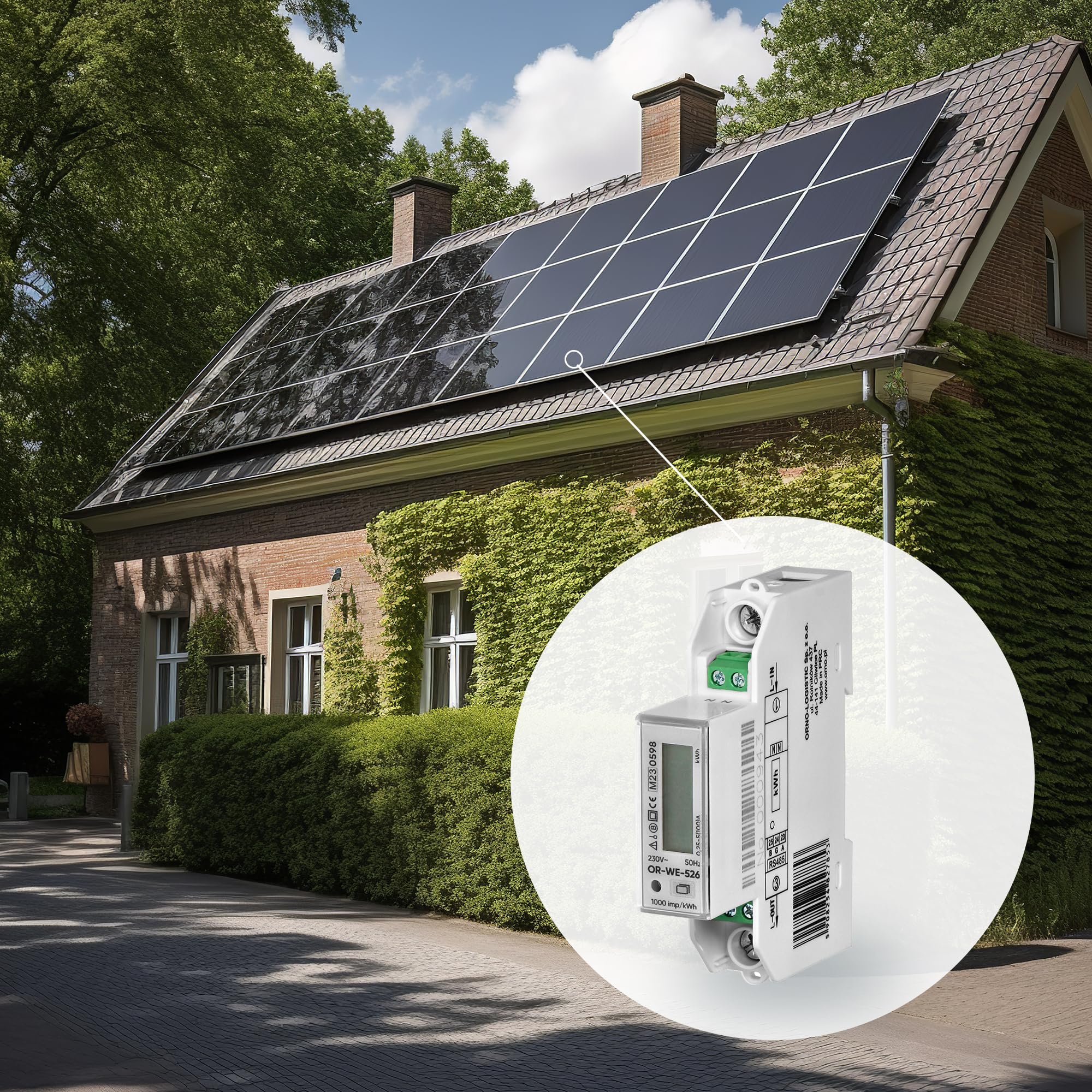 Contatore Energia Elettrica Monofase Miratic, 1 Modulo DIN, RS-485, MID, Multitariffa, 100A, Per Impianti Fotovoltaici E Sistemi Di Monitoraggio