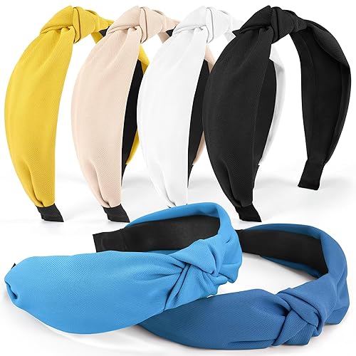 Diademas para Mujeres y Niñas - 6 Piezas Diademas Elegantes con Nudo Superior - Diadema Anudada para Mujeres - Bandas para la Cabeza Anchas Diadema