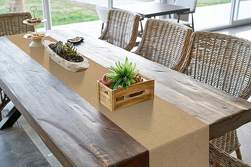 Miniatura 3 de Paquete de 16 caminos de mesa de arpillera natural, camino de mesa de yute rústico de 12 x 72 pulgadas y manteles individuales a granel para