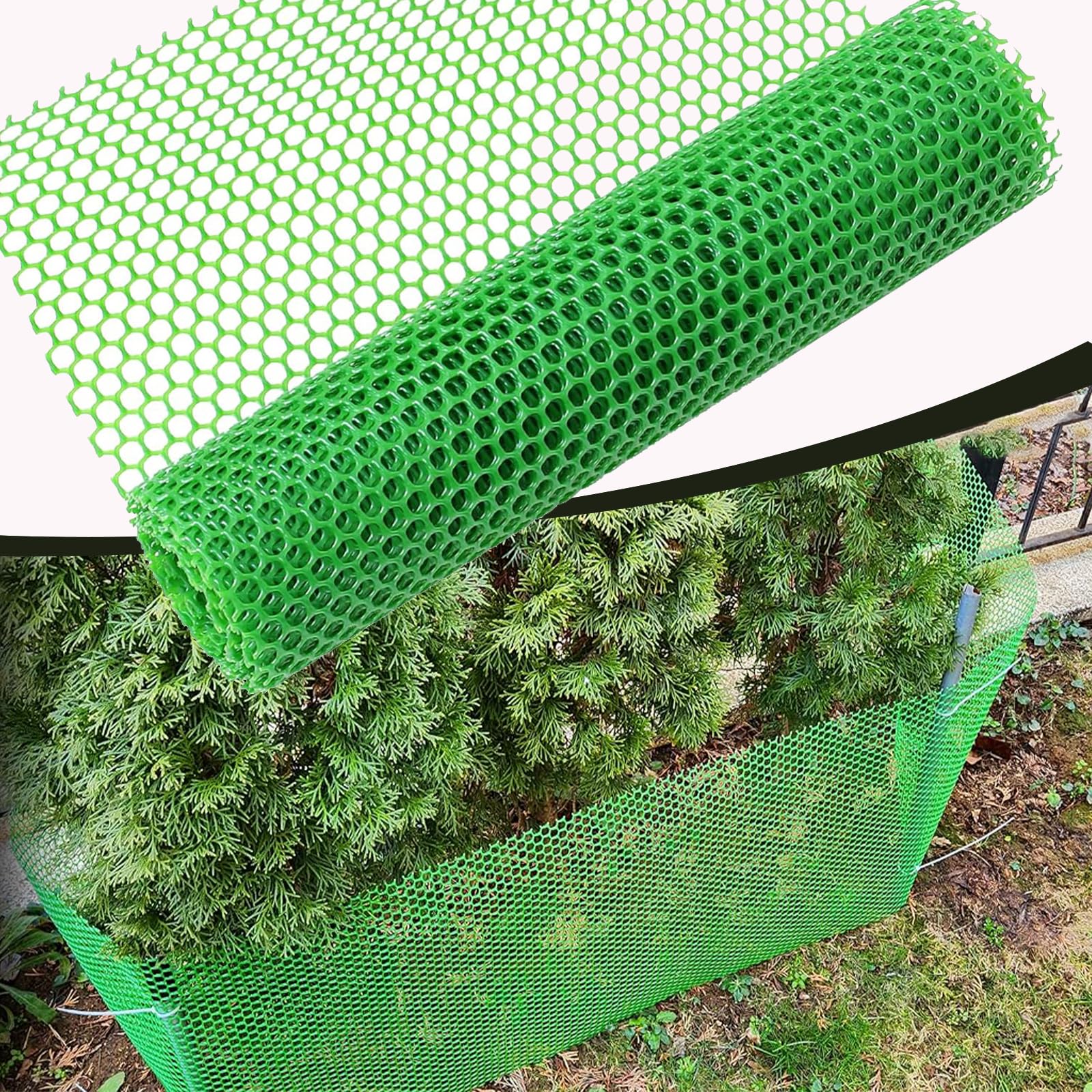 HQQMNY Fence Net Plant Climbing Net 0.5 m x 1 m Plastic Fence Plastic Mesh Made of HDPE Rot Proof Grid Fence Green Net Hole: 0.8 cm