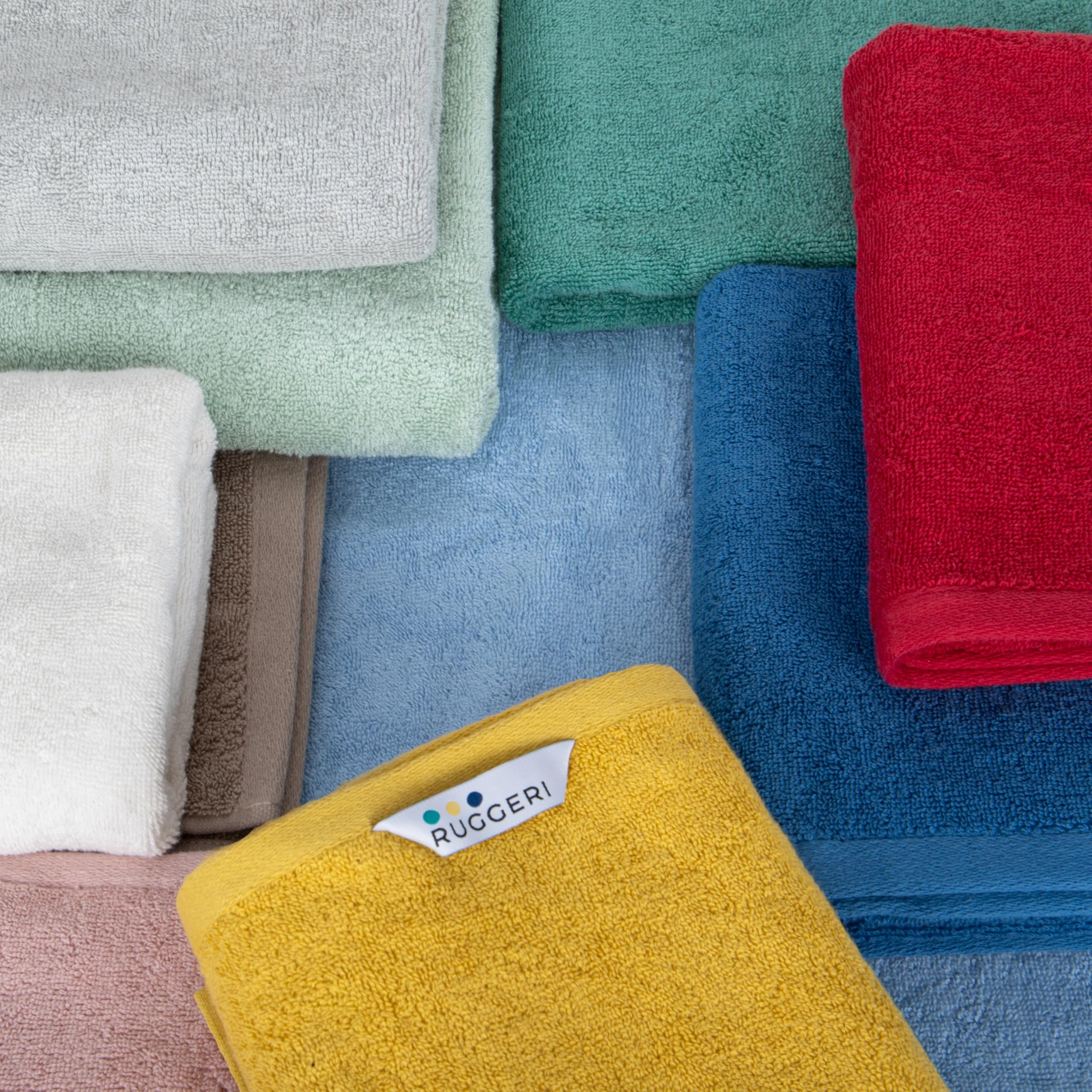 Ruggeri - Set 3 Asciugamani Bagno in 100% Cotone Extra Morbido e Assorbente | Telo Bagno 70x140 cm + Asciugamano Viso 50x100 cm + Asciugamano Ospite 40x50 cm (Verde)