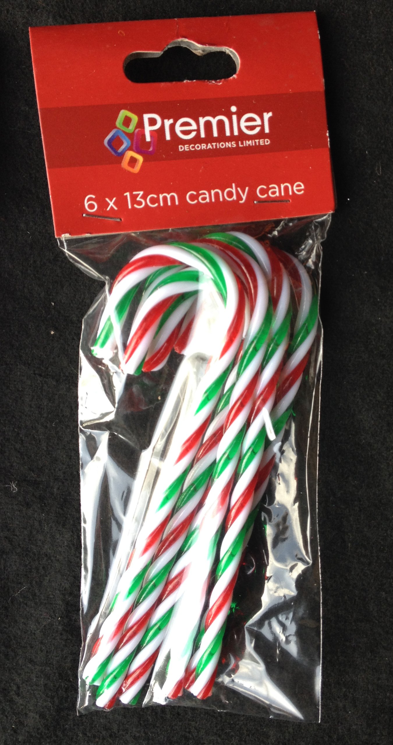 Christmas Decoration 6 Pack Twisted Candy Canes - Red and White