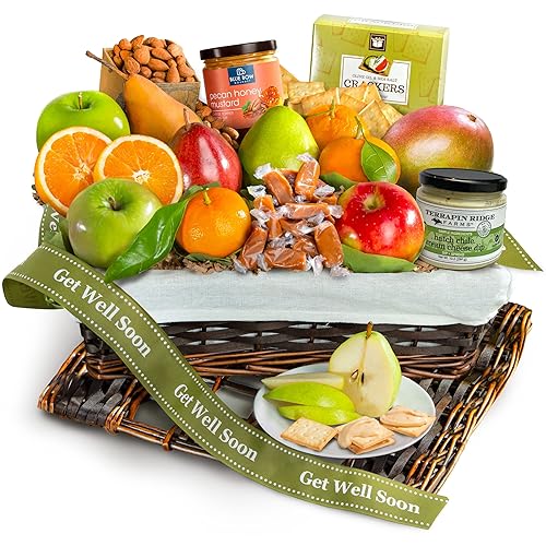 A Gift Inside Cesta de regalo de frutas de lujo Get Well Soon disponible en Yaxa Peru