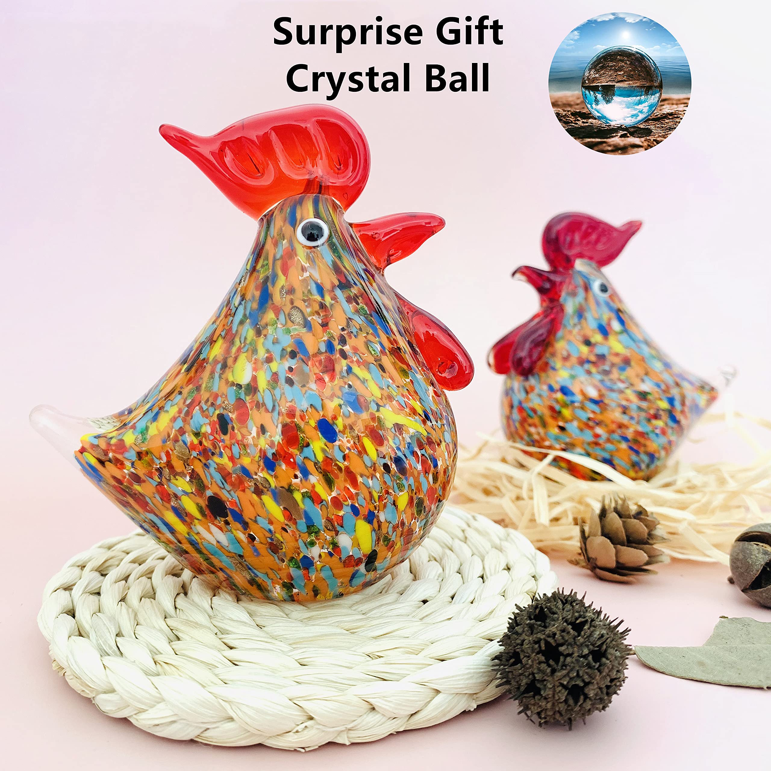 【繊細緻密なガラス細工❗】北欧アンティーク　色ガラス製　2羽のニワトリ　鶏　置物 楽天市場】ニワトリ 置物 ガラスの通販