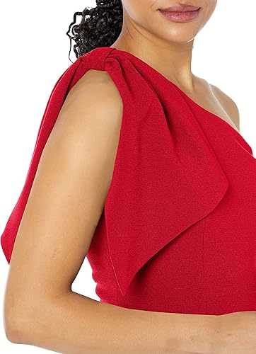 Miniatura 3 de Dress The Population Vestido largo Georgina de un hombro con detalle de lazo para mujer