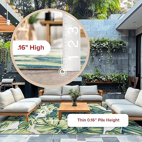 Miniatura 4 de NuLOOM - Alfombra Lisa con flores, para interiores y exteriores, 4 pies cuadrados