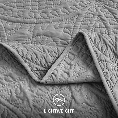 Miniatura 6 de Love's cabin Colchas para cama Queen de color gris, colcha suave de verano, microfibra ligera, estilo moderno, con patrón de monedas, para todas las