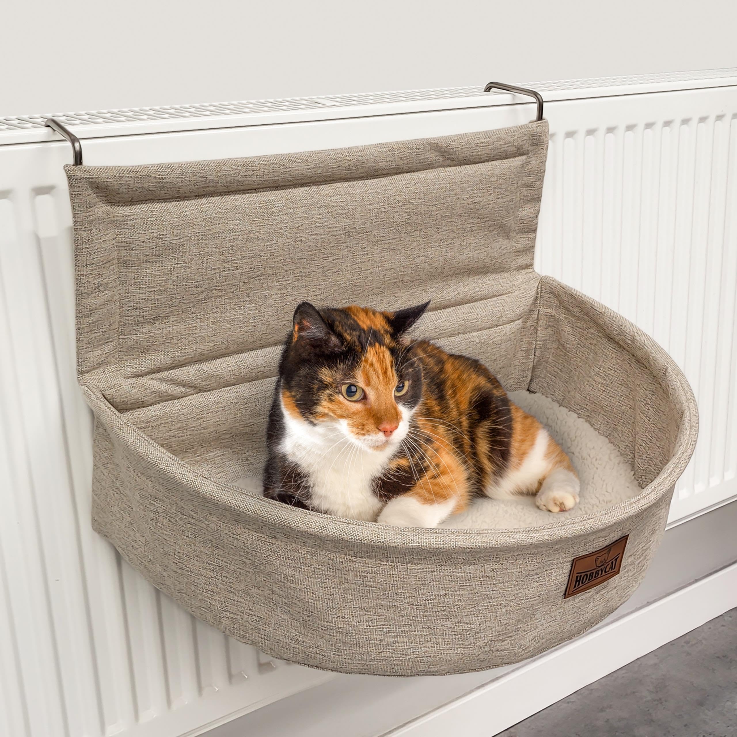 PillowPrim Lit pour chat pour chauffage - Lit de radiateur pour chat - Lit chauffant pour chat en peluche douce - Hamac pour chat à suspendre - Convient à tous les radiateurs - Stable et confortable