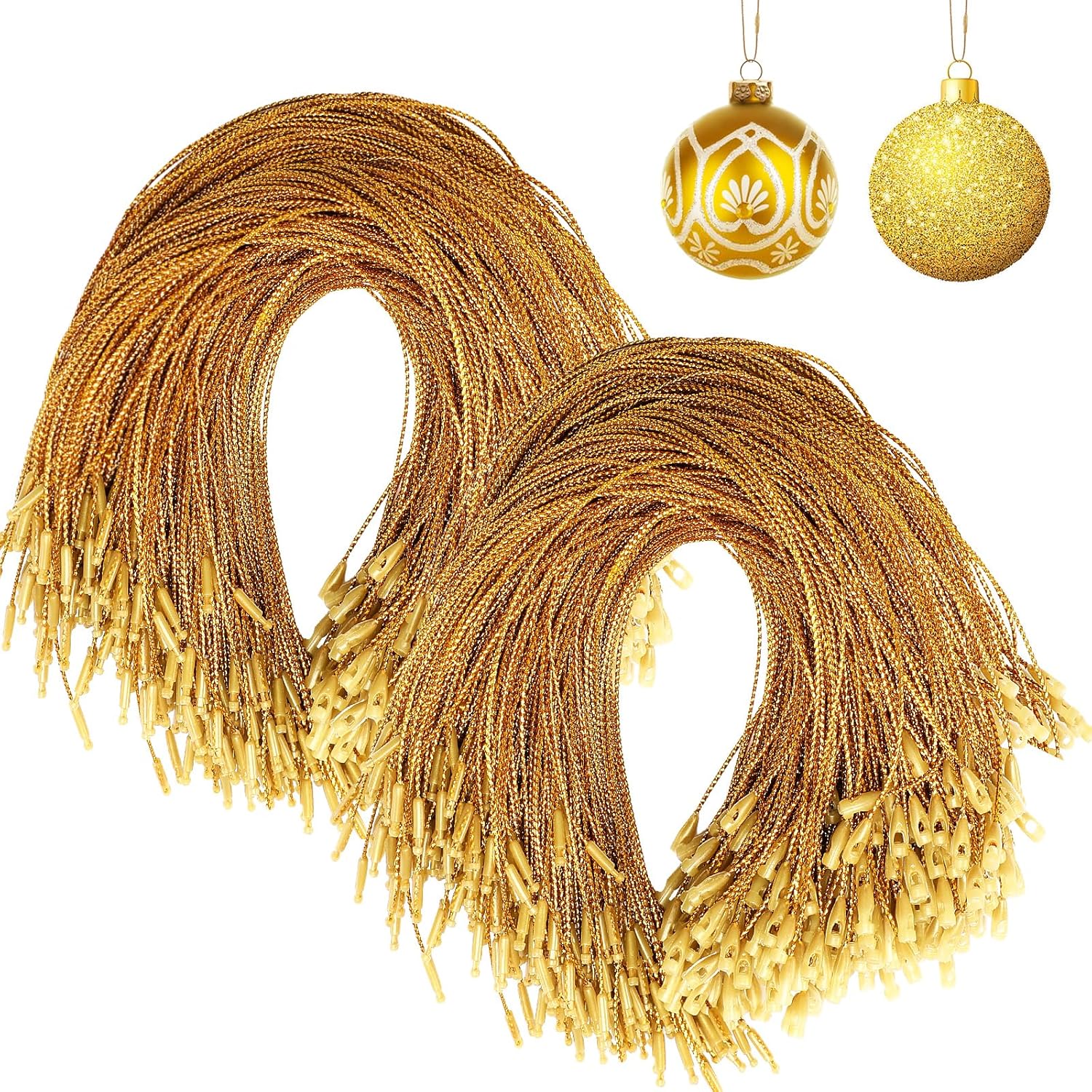 JUNEBRUSHS 600Pcs Christmas Ornament Hooks, Ornament Hangers with Snap