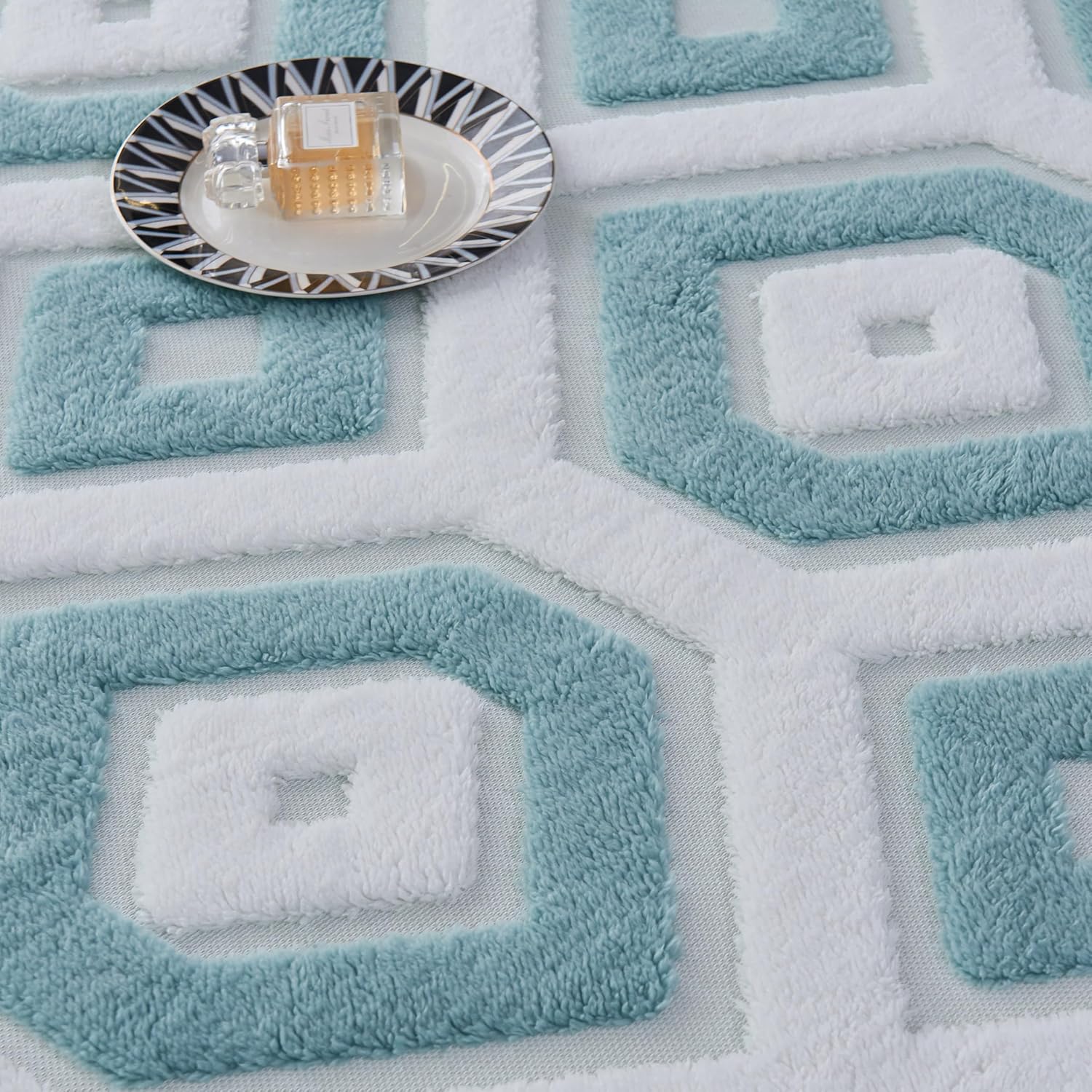 LEVINIS Boho Sherpa Fleece Blanket 80'' × 90'', Ultra Soft Aztec Queen Blanket for All Season, Cozy, Plush, Bohemian Throw Blankets for Bed/Couch/Sofa/Office/Camping, Blue Grey - Image 5