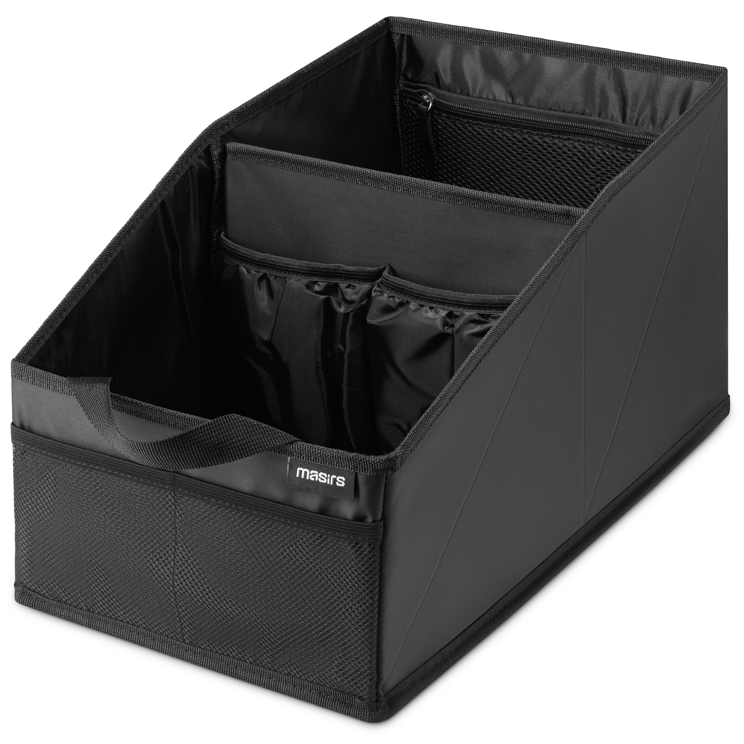 Handy Laundry Fold-Away Car Trunk Organizer – Non-Slip Securing Fasteners – 22 x 10 x 11 Inches – Prevents Shifting and Rolling (Black)