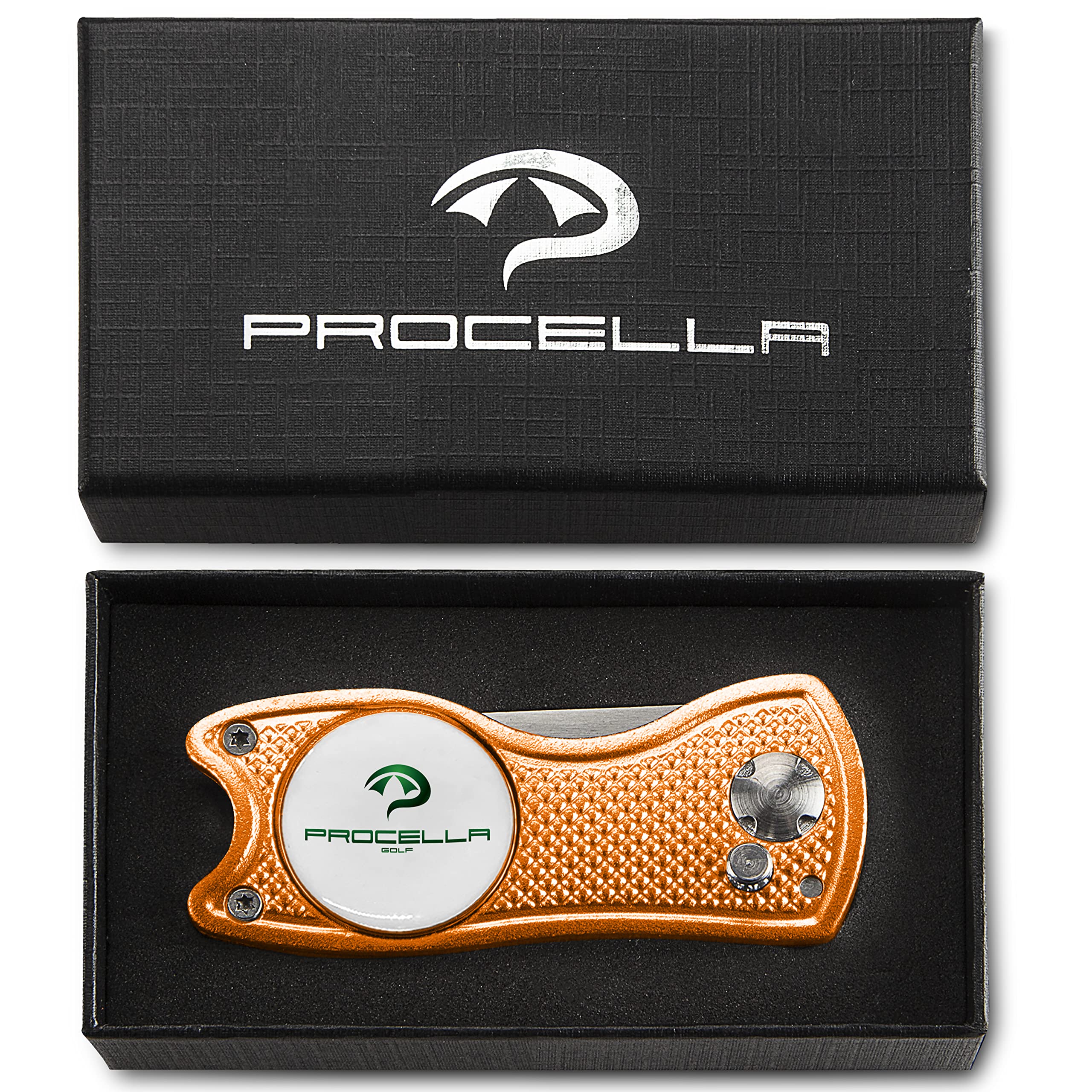 Procella Strumento di Riparazione Divot da Golf in Metallo Massiccio con Clip per Cappello