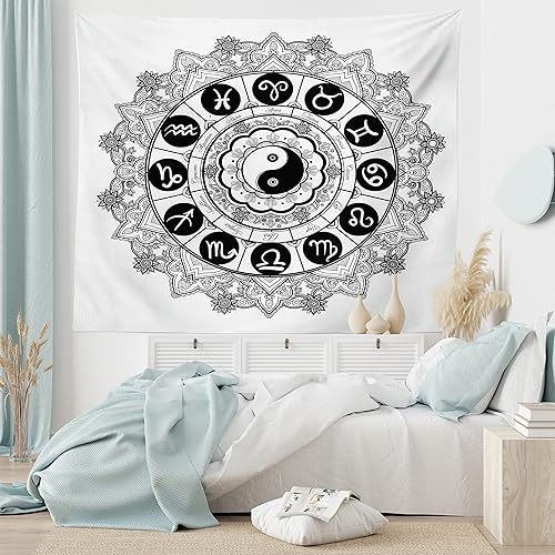 Miniatura 11 de Ambesonne Tapiz indie, estilo moderno de Memphis de los años ochenta, geométrico, abstracto, colorido, diseño de puntos, funky, para colgar en la