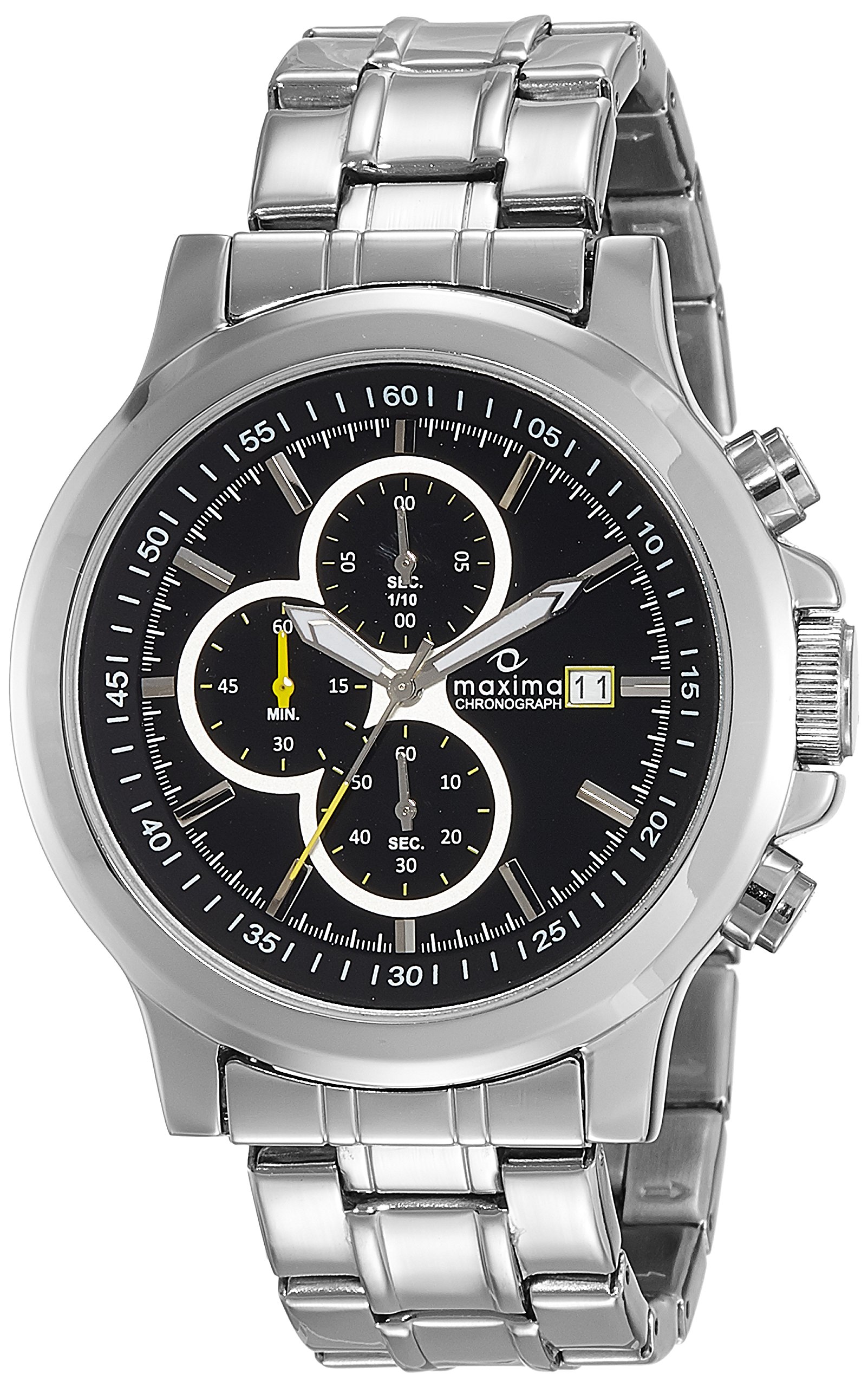 Maxima Stainless Steel Attivo Chronograph Black Dial Analog Watch For Men -27717Cmgi, Silver Band (B01N5KYGIG) Amazon Price History, Amazon Price Tracker