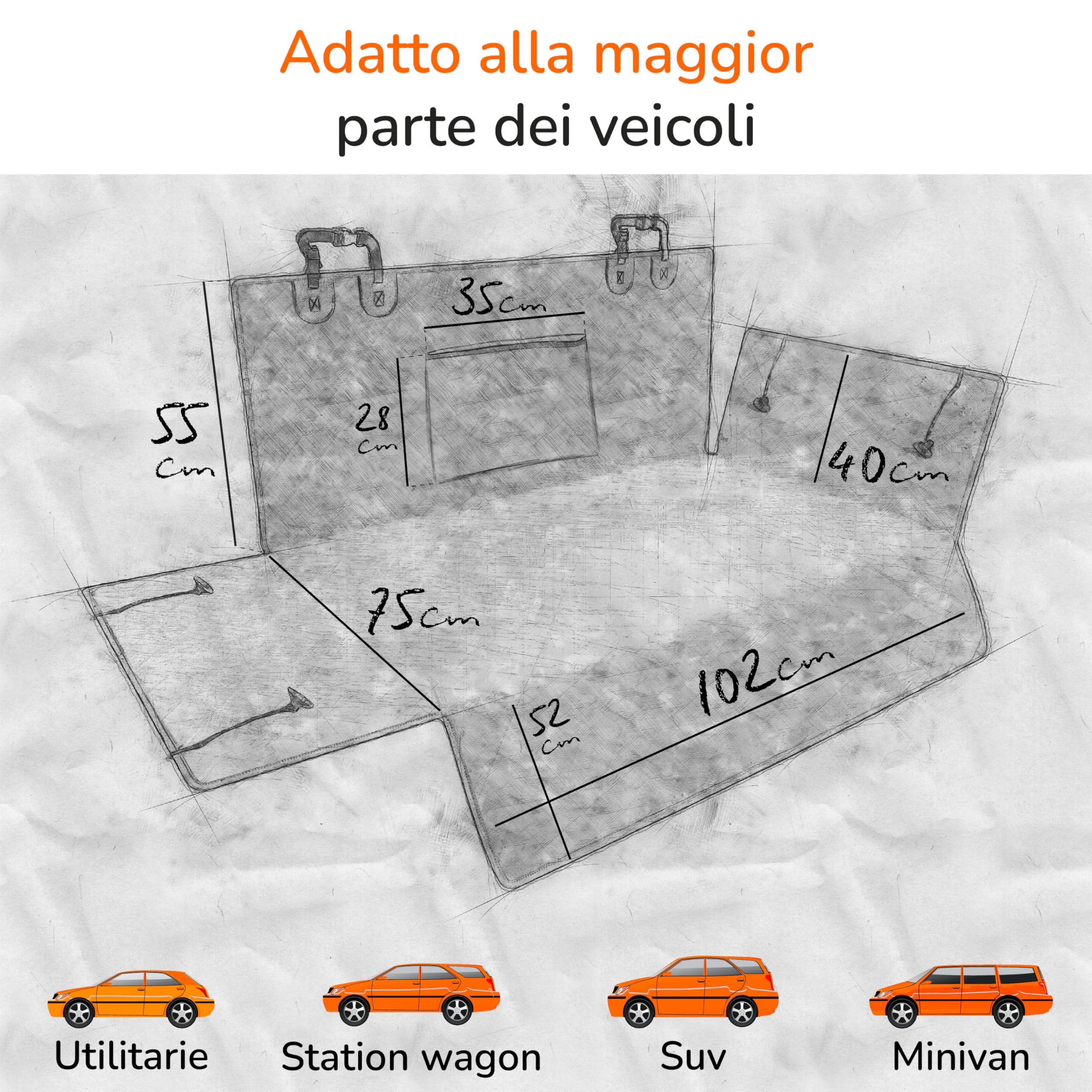 Upgrade4cars Telo Bagagliaio Auto per Cani Universale Impermeabile e Antiscivolo con Protezione Laterale e Paraurti Durevole Accessori Cane