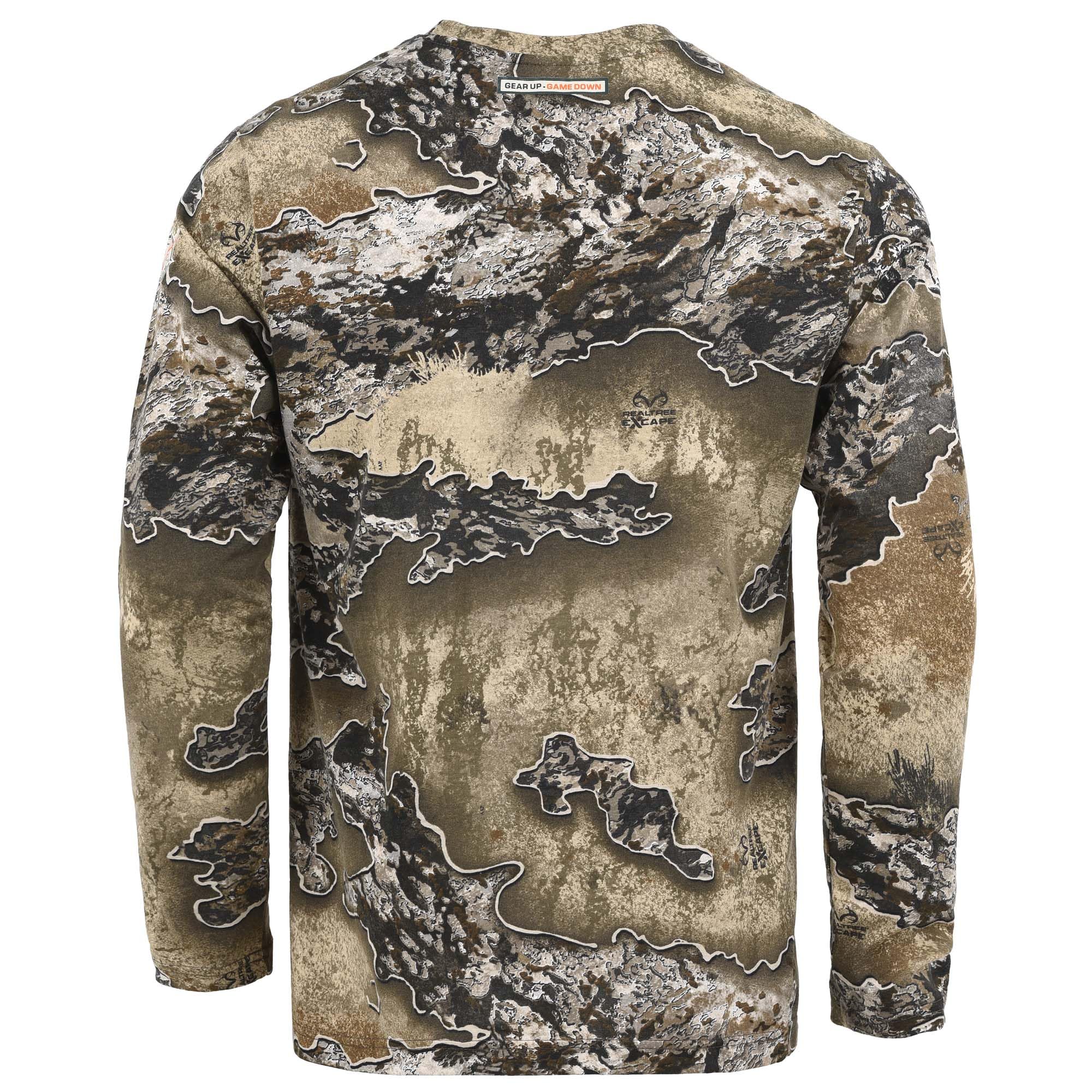 Authentic Realtree Excape Camouflage Long Sleeve Tee - Scent Control Technology | UPF 30 Protection | Unisex Adult | Crewneck Cotton Blend Shirt