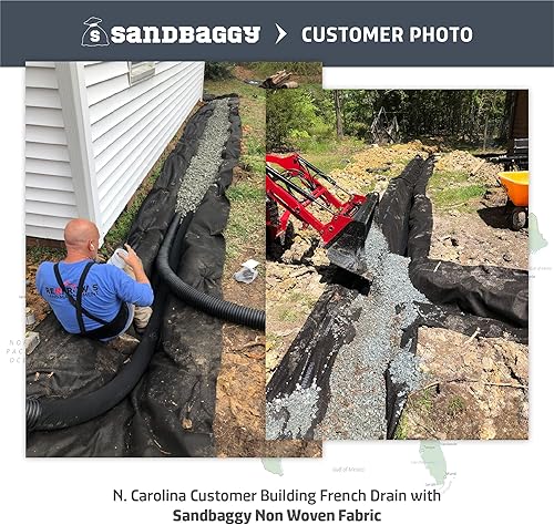 Miniatura 9 de Sandbaggy Tela geotextil no tejida de 4 onzas  Tela de grado industrial  100 libras de resistencia a la tracción  Protección UV de la exposición al