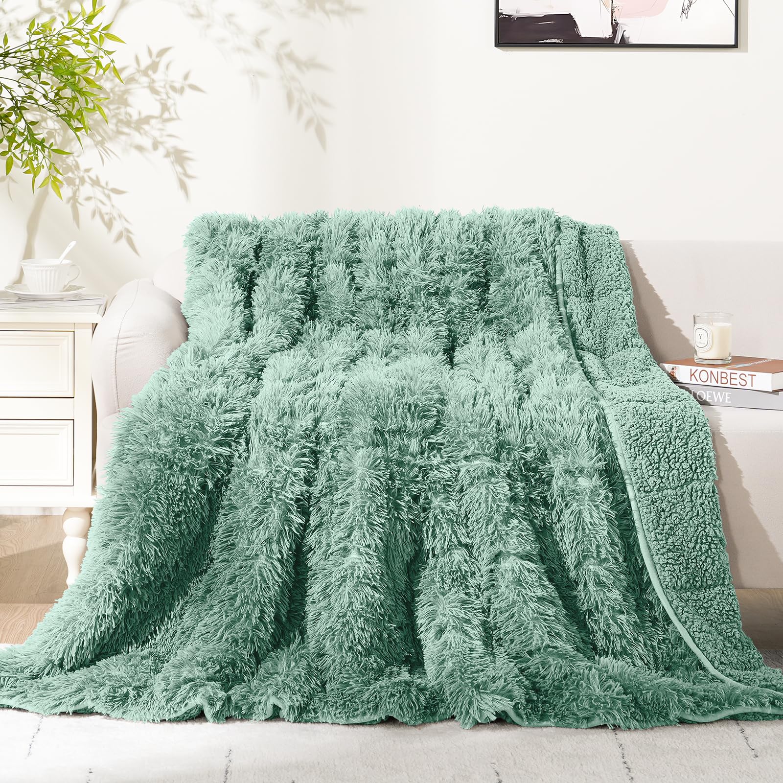 Cottonblue Weighted Blanket 15lbs for Adults Queen Size 60x80in Soft Sherpa