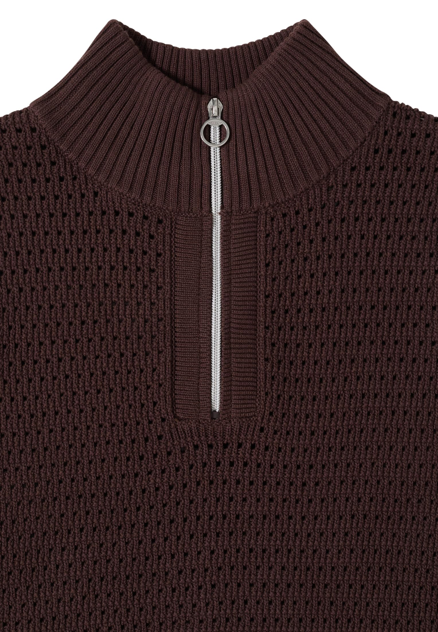 Cecil Damen Pullunder im Crochet-Look mit Zipper