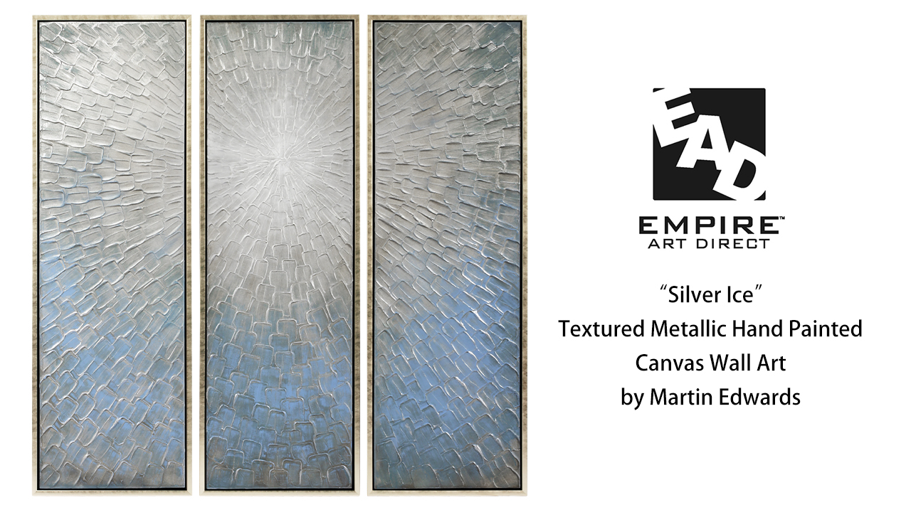 Empire Art Direct Wandbild – Abstrakte Grau-Metallic Malerei Auf Leinwand, 20x1,5x72 Zoll, Mit Champagner-Rahmen