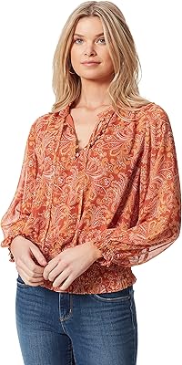 Jessica Simpson Women's Emery Bell Sleeve Smock Waist Blouse