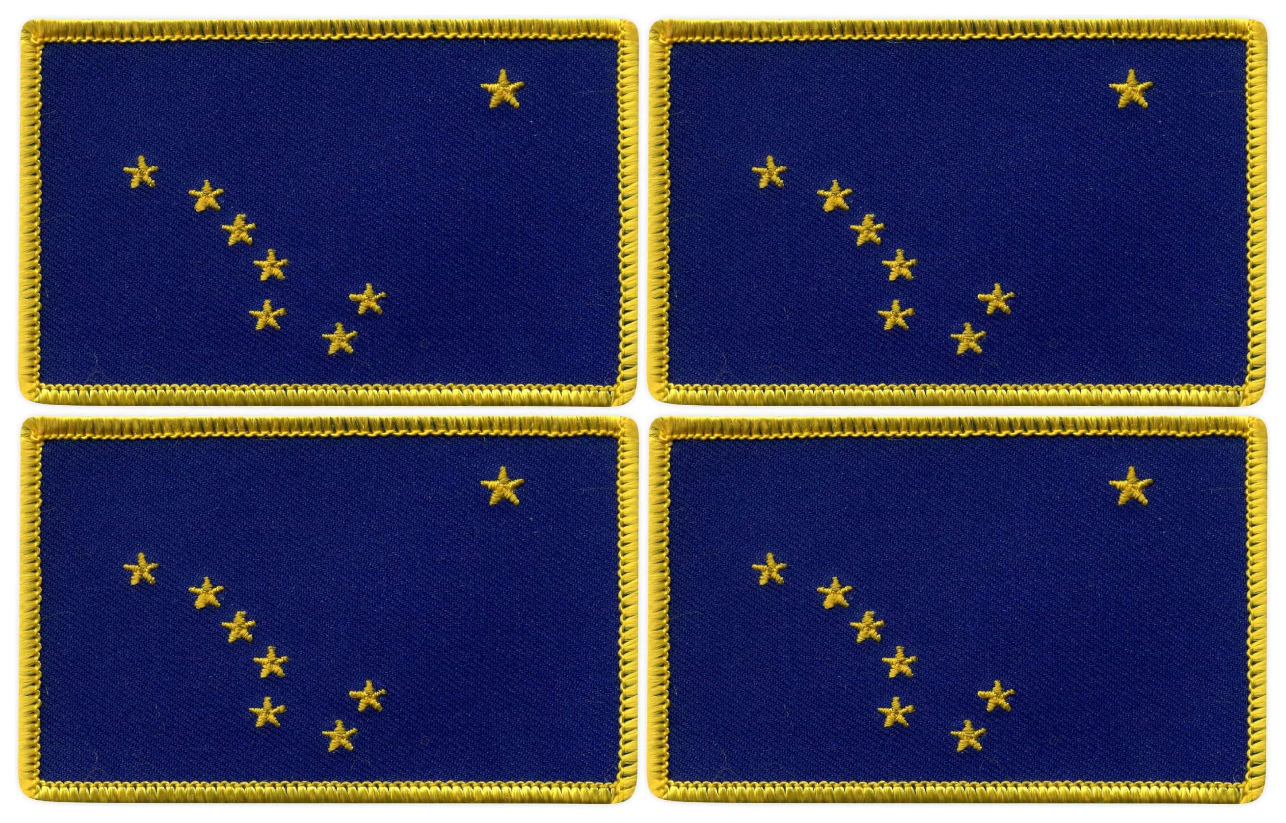 Écussons brodés drapeau Alaska noir Velcro pour blouson motard et sorties outdoor