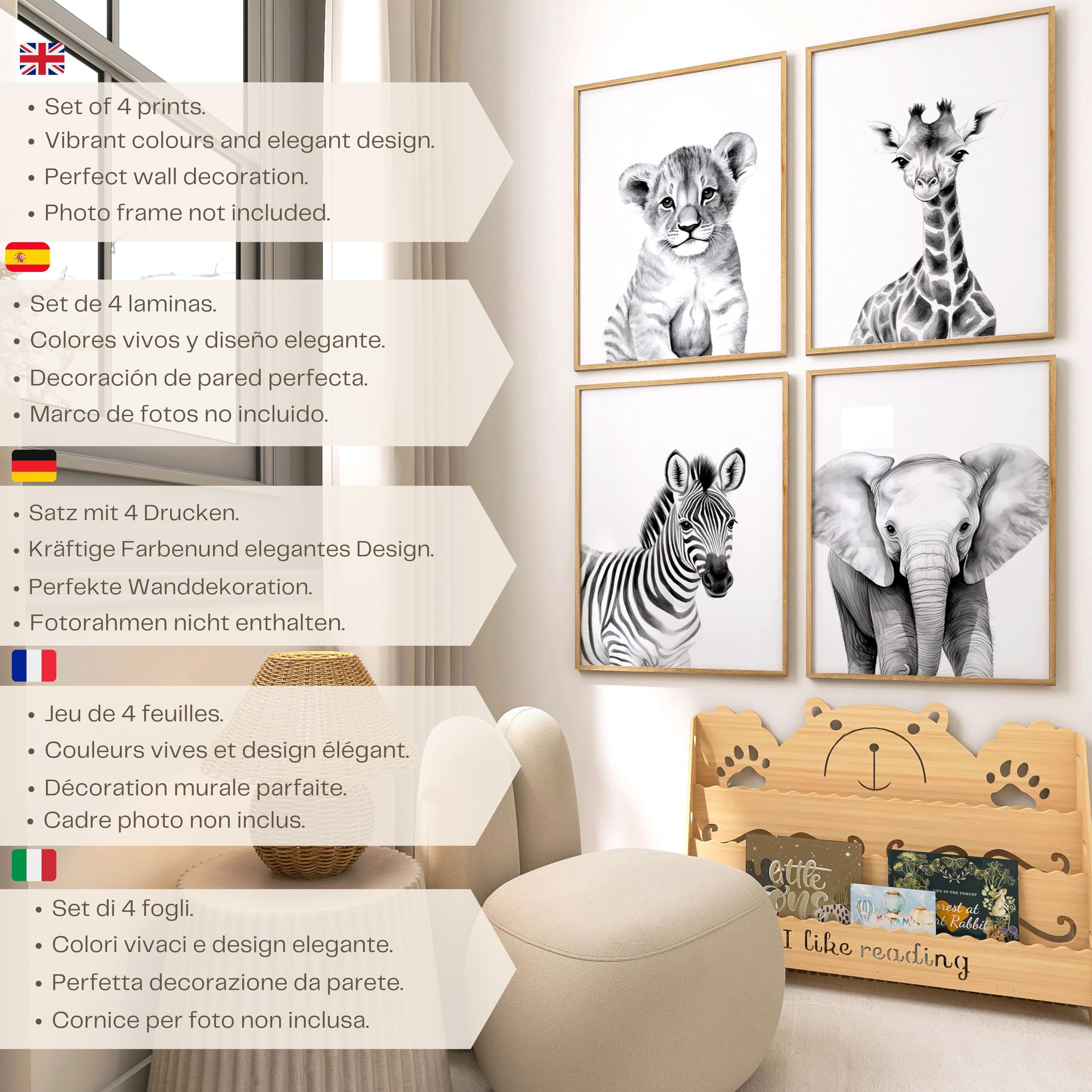Set Di Stampe In Bianco E Nero E Di Poster Per Il Decoratore Per Stanza Bambini Decorazione Muri Stile Scandinavo Moderno Image169471649