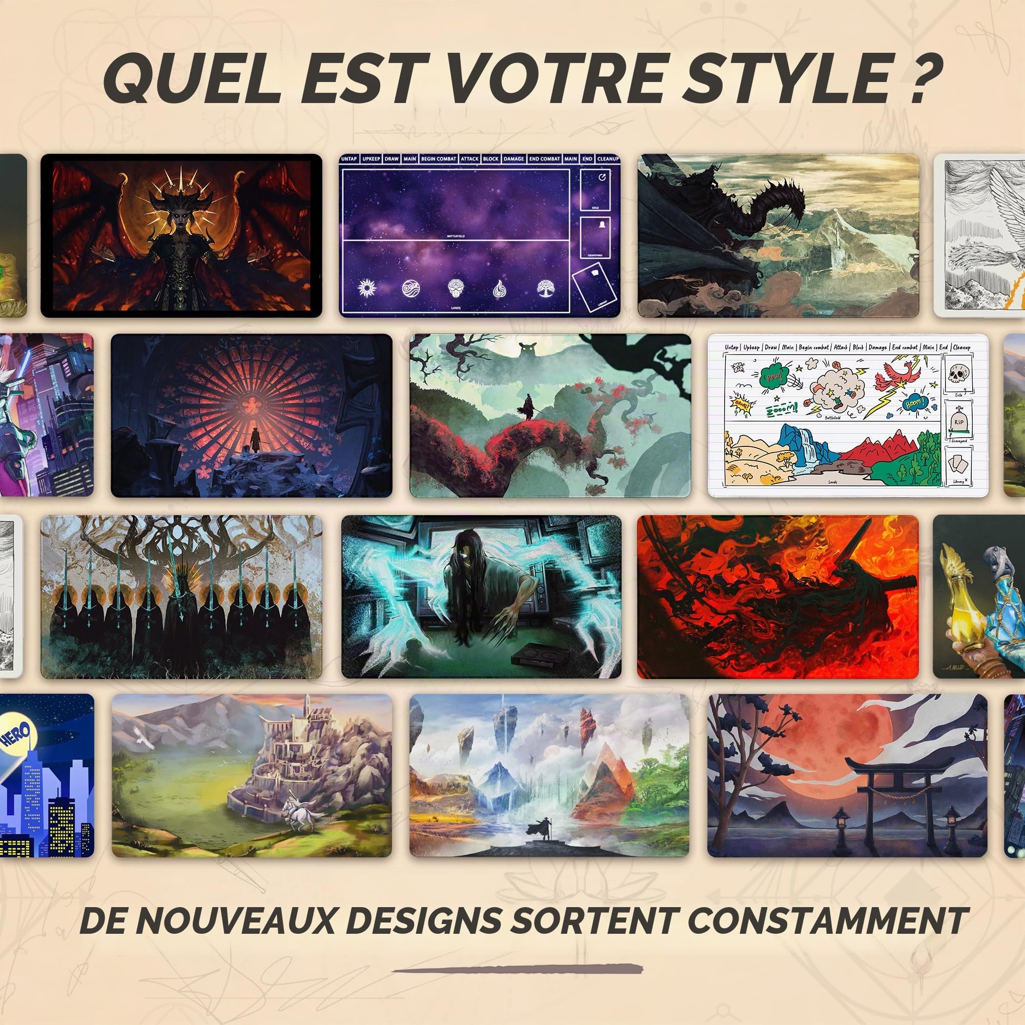 The Shadow and The Flame (Bords Cousus) - Tapis de Jeu Le Seigneur des Anneaux - Compatible avec Les Tapis de Jeu Magic: The Gathering - Jouez à MTG, Yugioh, TCG - Designs Originaux