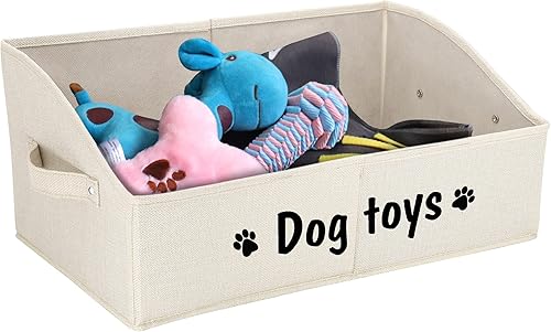 Miniatura 10 de PET ARTIST Cesta de almacenamiento y organización plegable resistente para perros, bonita caja de juguetes para perros con asas, caja de juguetes