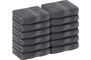 Utopia Towels 12 Pack Premium Wash Cloths - Extra Thick and Soft, 12x12 Inches (Grey)
