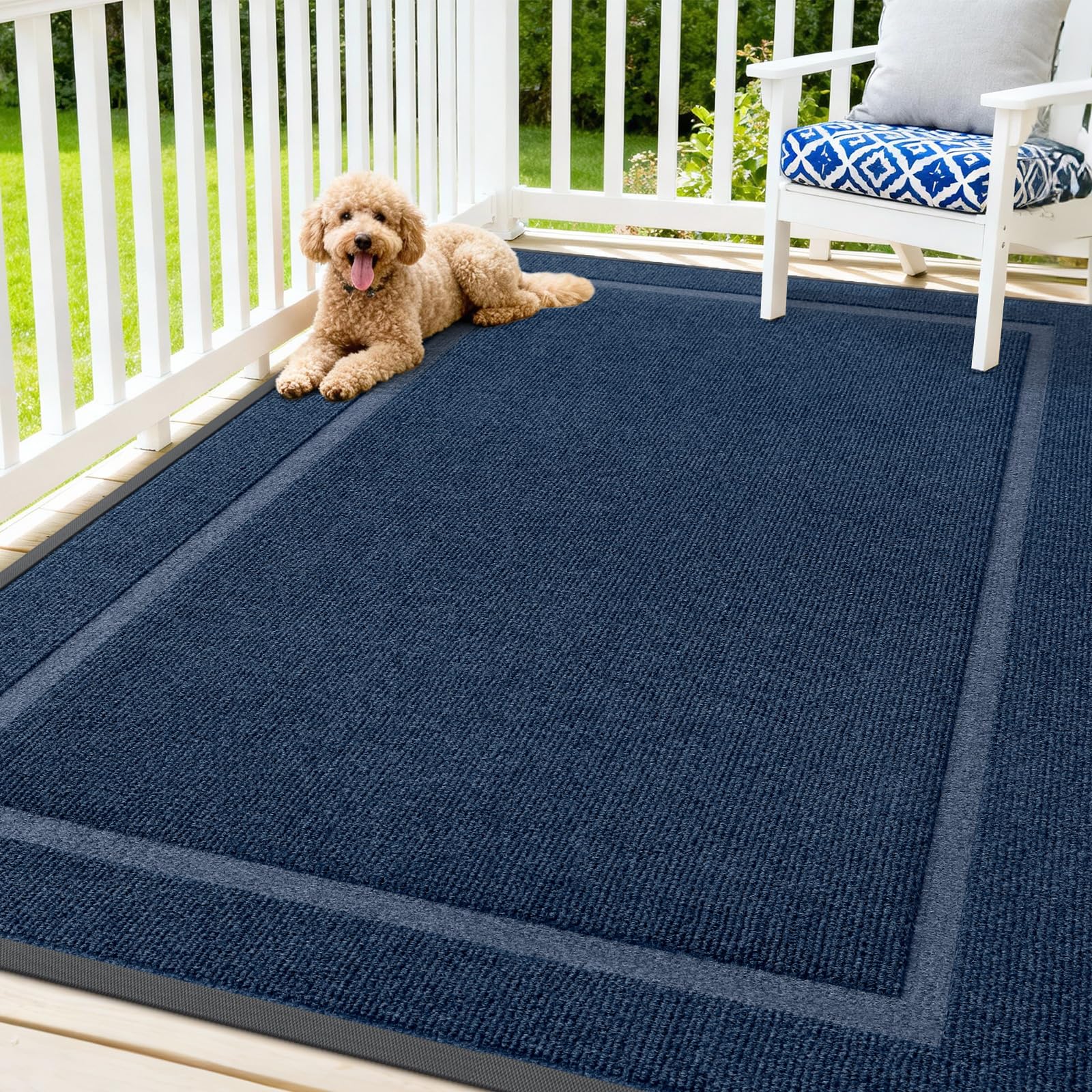 OLANLY Front Door Mat Outside 71x47, All-Season Heavy-Duty Rubber Doormat