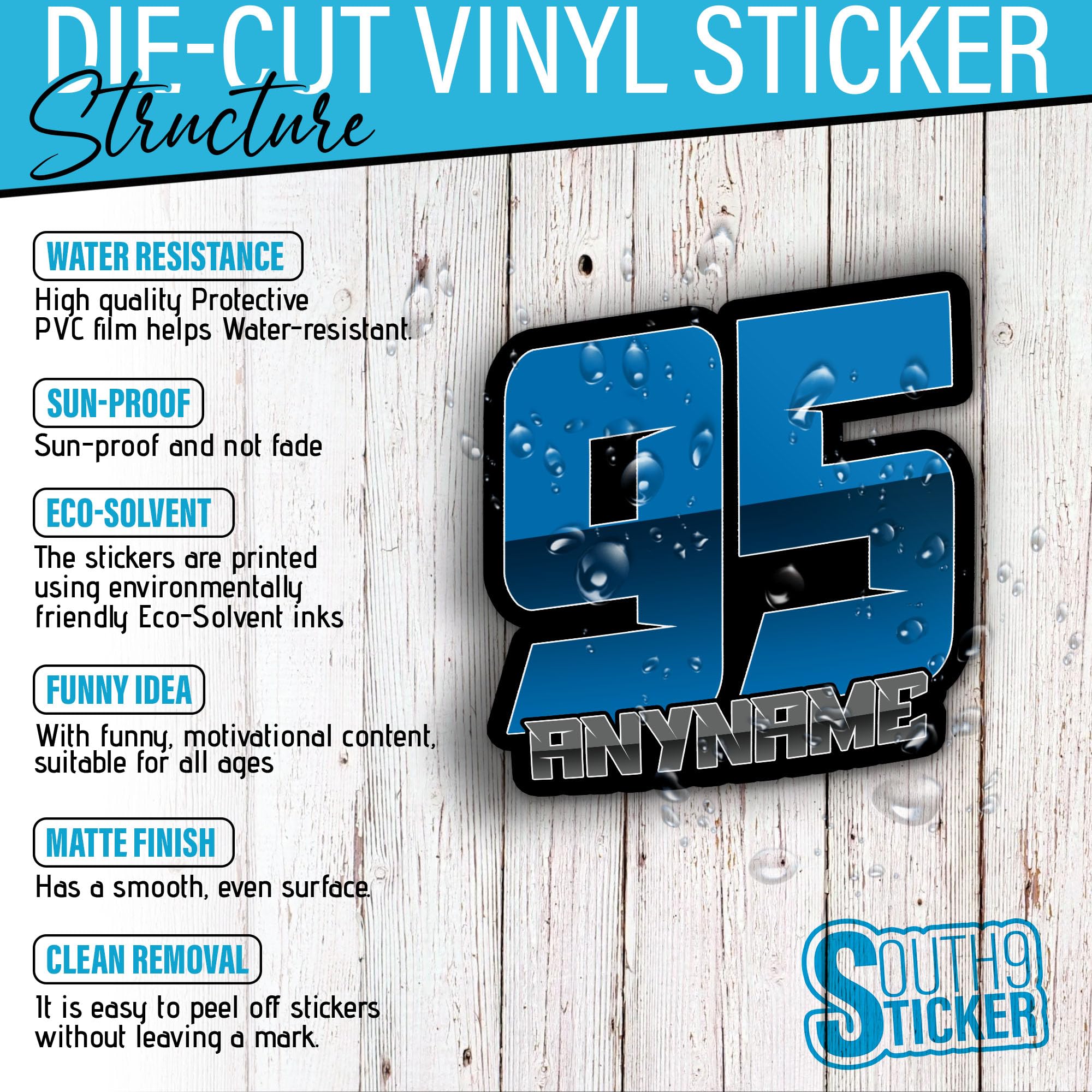 Team Your Name Motorsports Number Trailer Decal Sticker MX ATV Dirt Bike Race - Foto 11