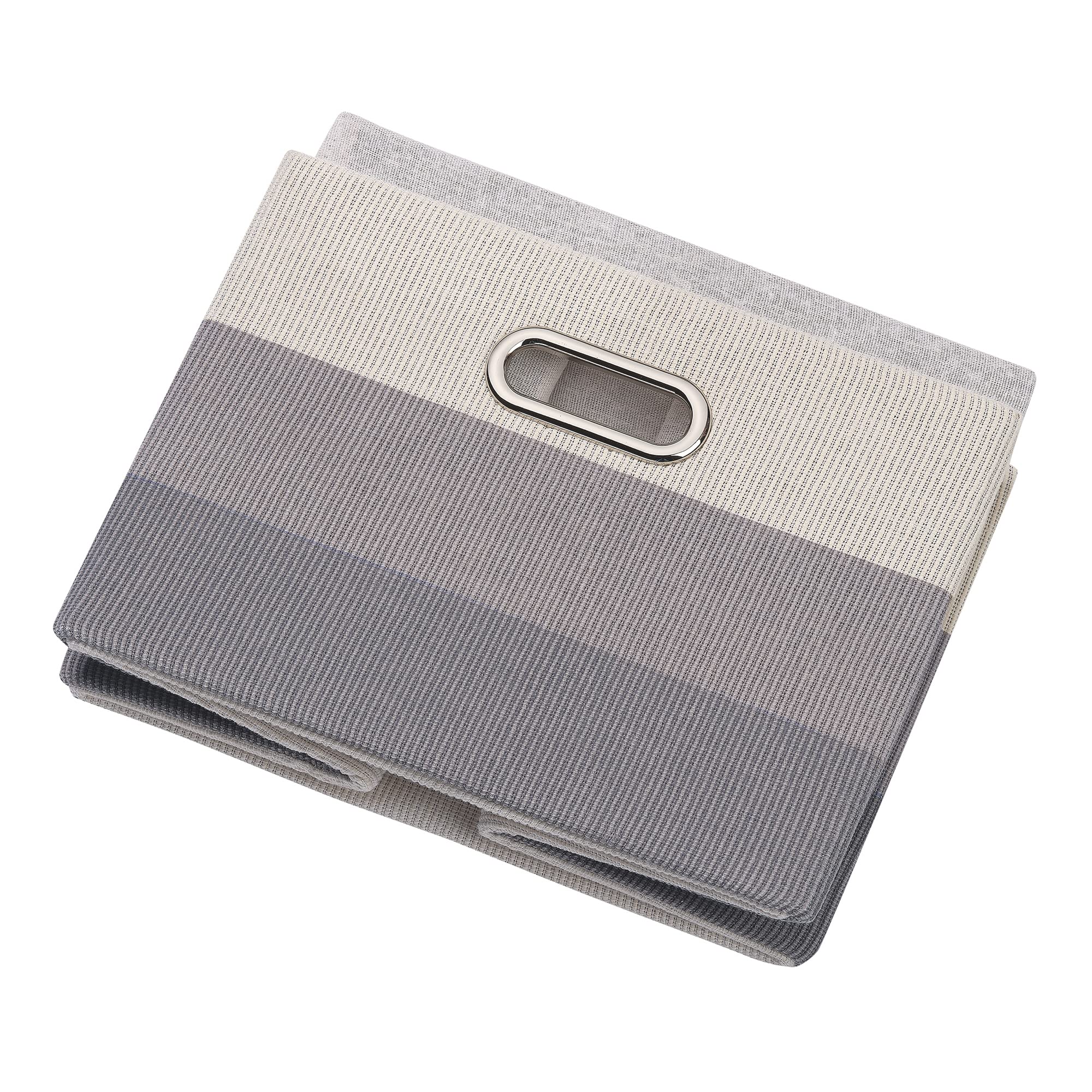 Lambs & Ivy Gray Ombre Storage Bin - Foldable Collapsible Basket 12.5x11x9 Inches