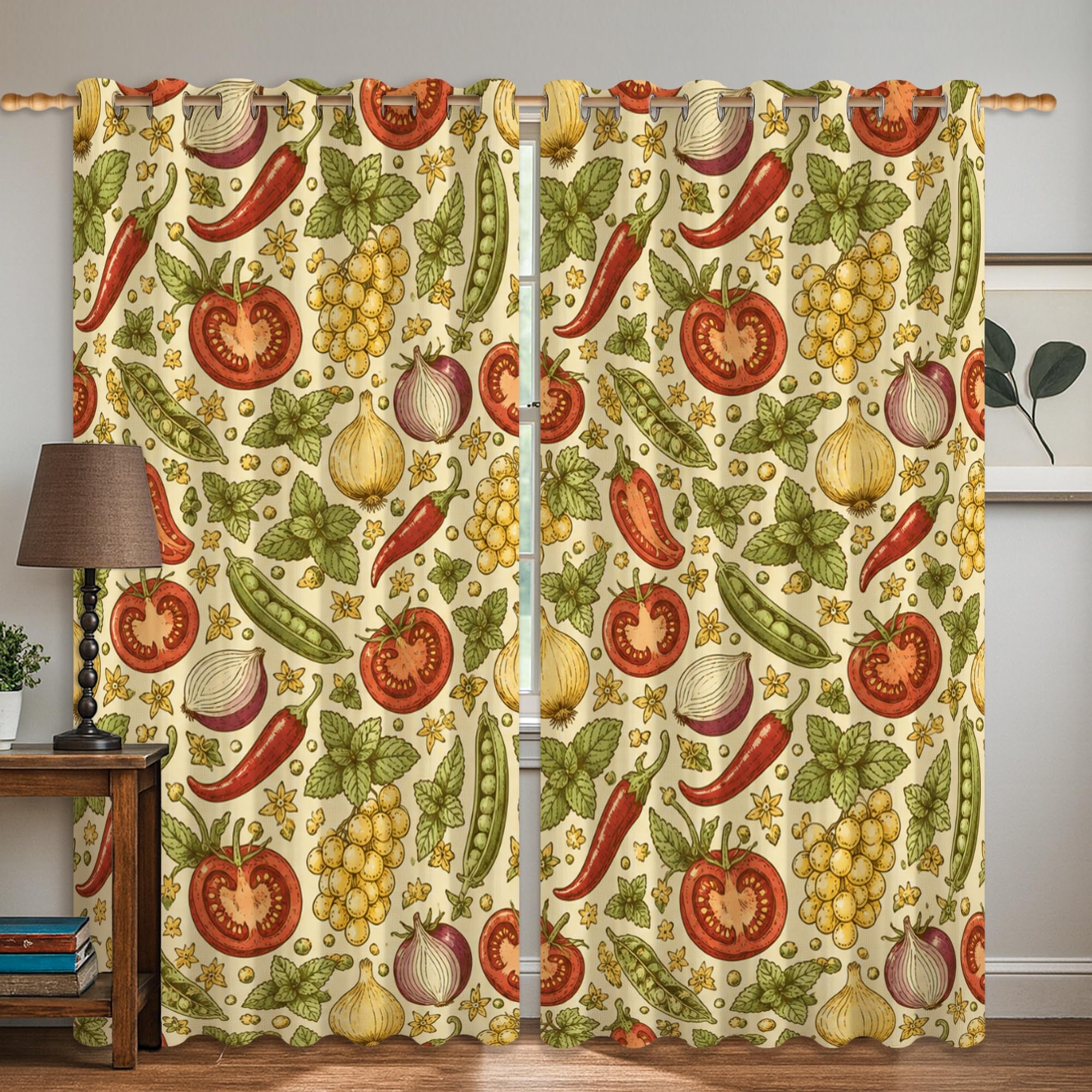 Rideaux occultants rustiques au magnifique motif tomates et finitions soignées