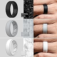Vista 4 de Silicone Ring Wedding Band for Men - 8mm Width 2.3mm Thick
