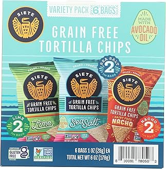 SIETE FAMILY FOODS Grain Free Tortilla Chips Variety Pack 6pk, 6 OZ