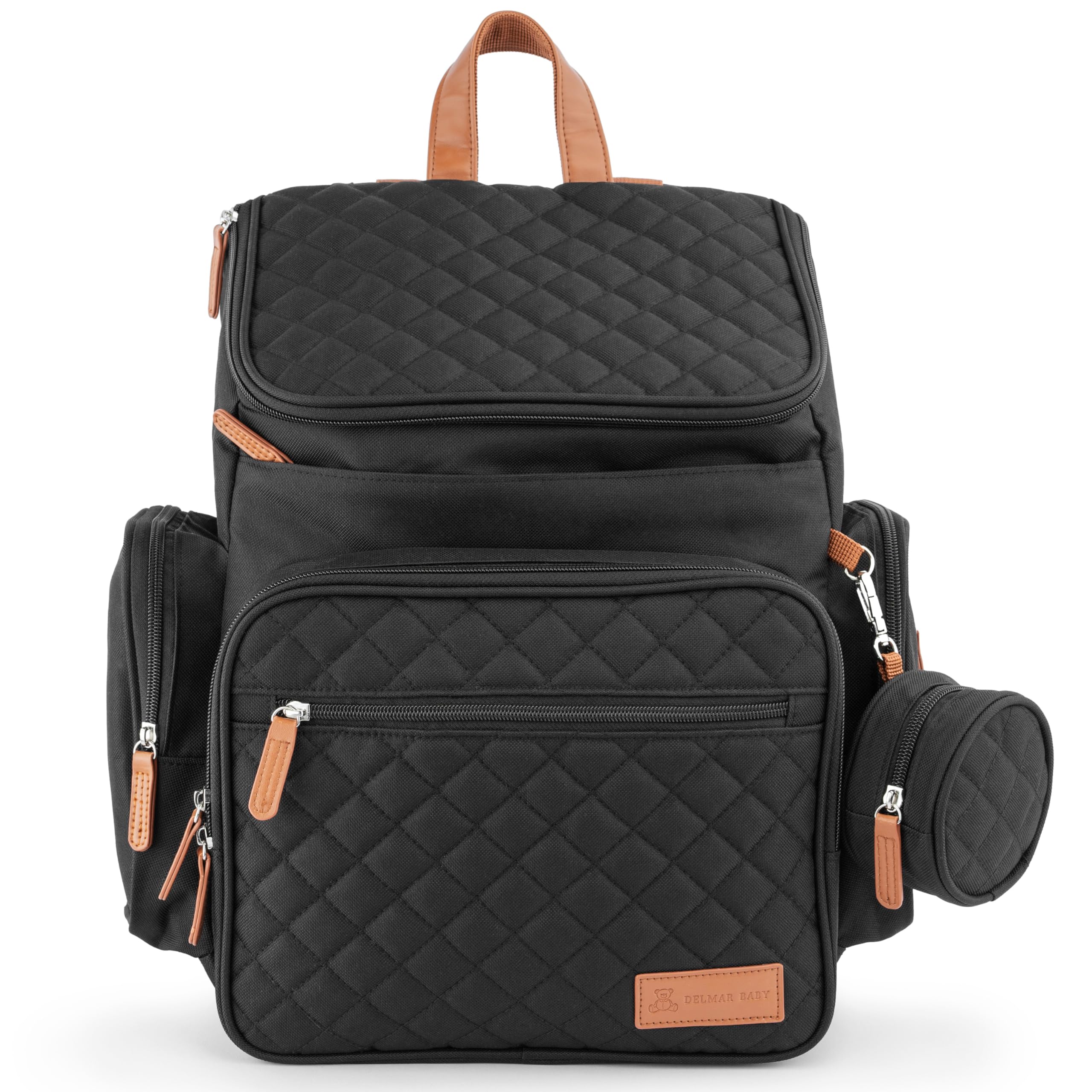 DELMAR BABY Large Diaper Bag Backpack for Mom & Dad | Unisex Baby Travel Bag | 15 Pockets | Changing Pad | Stroller Straps | Stylish & Washable |