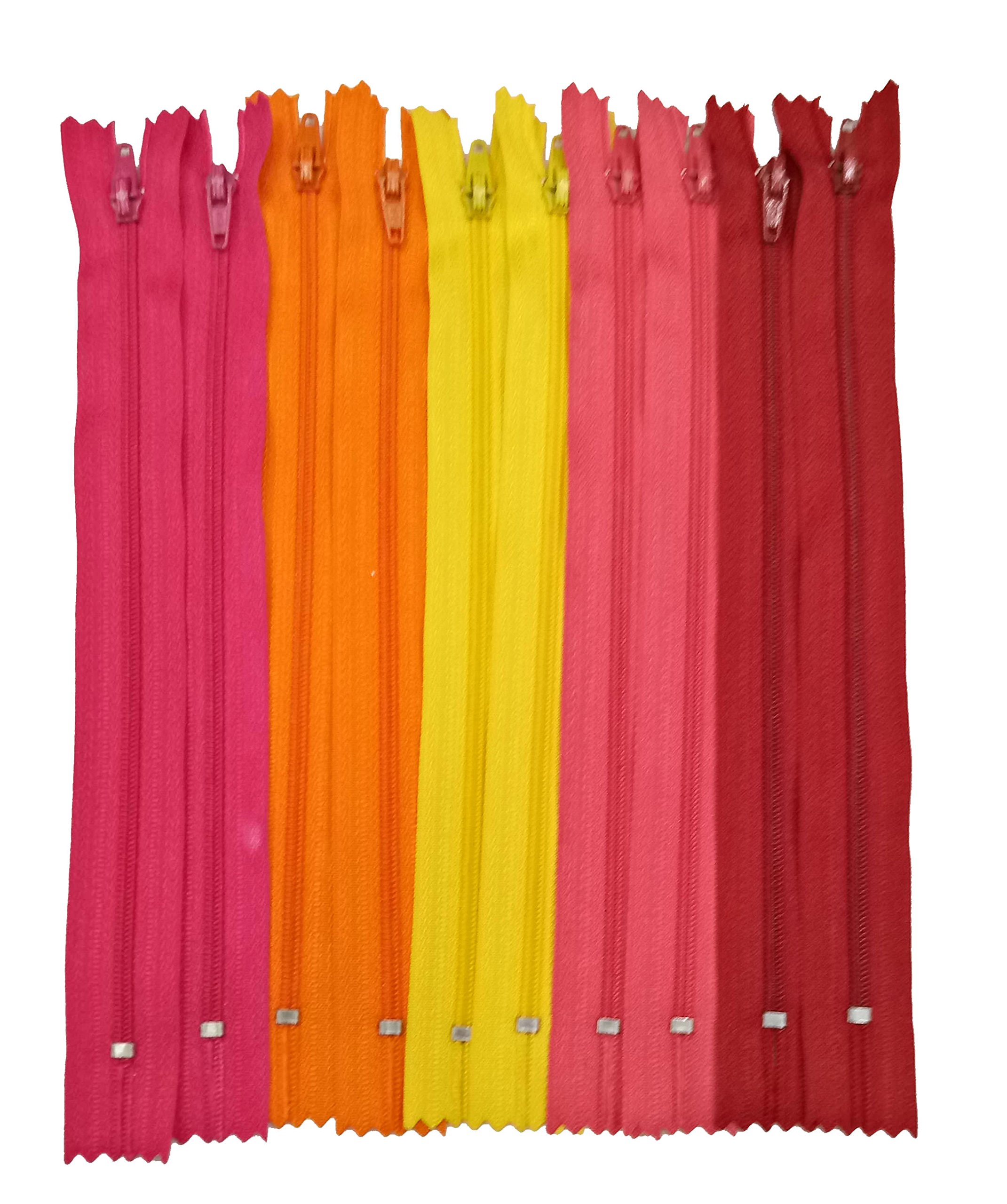 Madura Coats Tailoring Polyester Blend Auto Lock Zips (20 cm, Multicolour) -Pack of 20