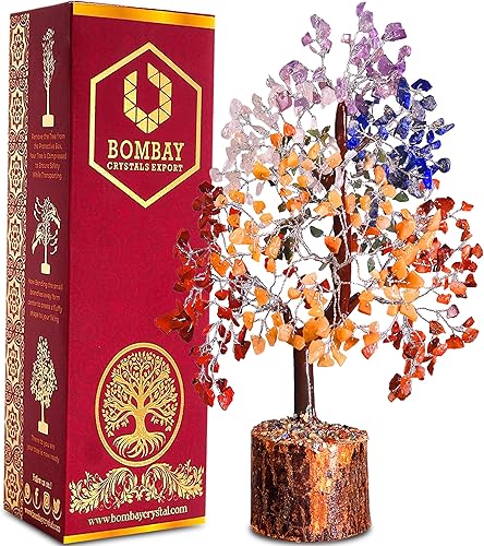 Árbol de la vida de cristal de 7 chakras, bonsái de piedras preciosas curativas hechas a mano para energía positiva, prosperidad y decoración del